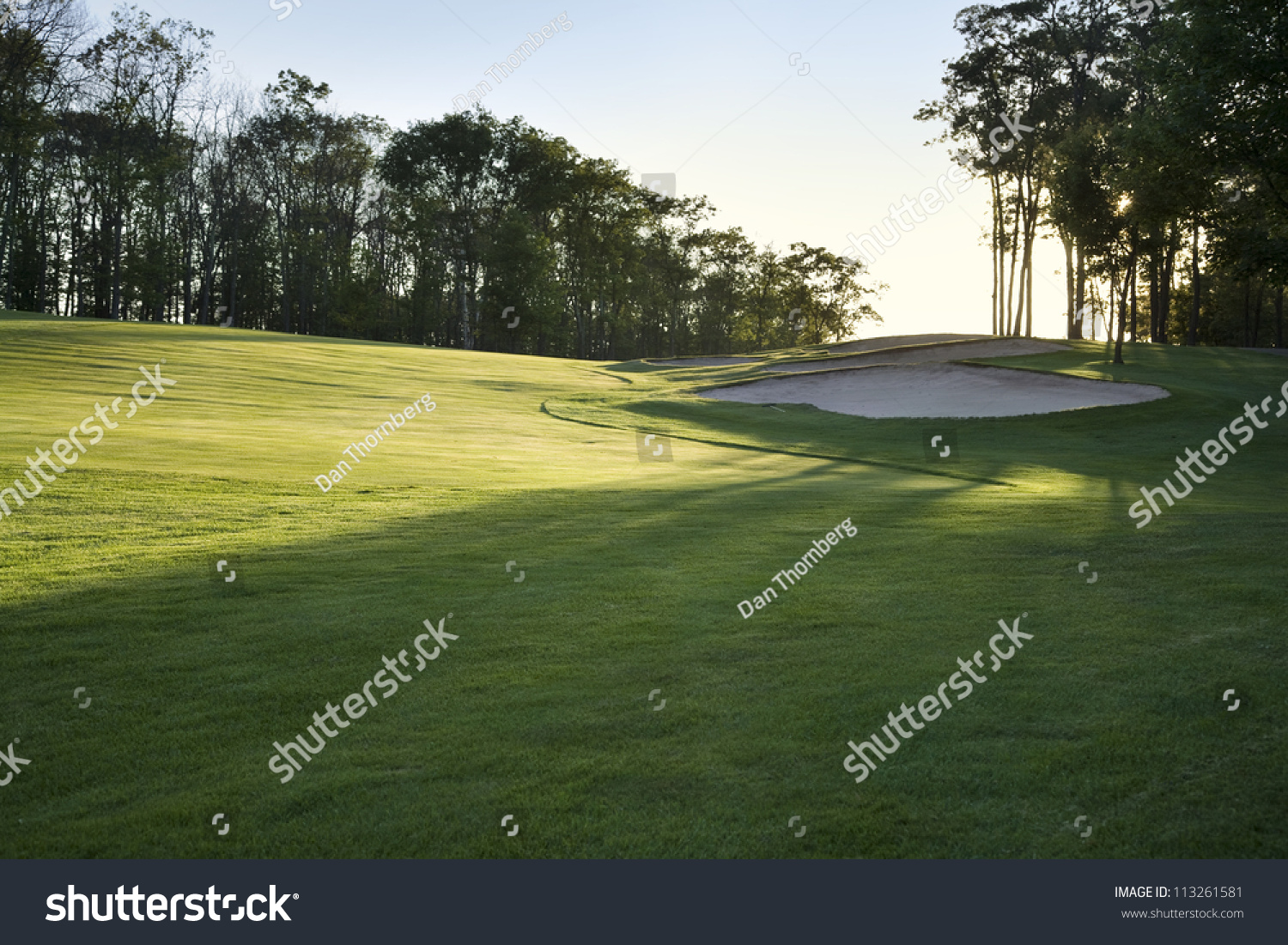 Golf Fairway Bunker Late Afternoon Sun Stock Photo 113261581 | Shutterstock