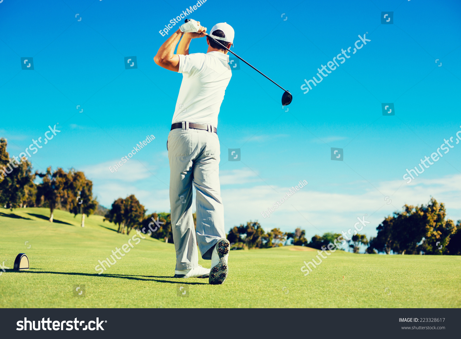 Golfer Playing On Beautiful Golf Course Stock Photo (Edit Now) 223328617