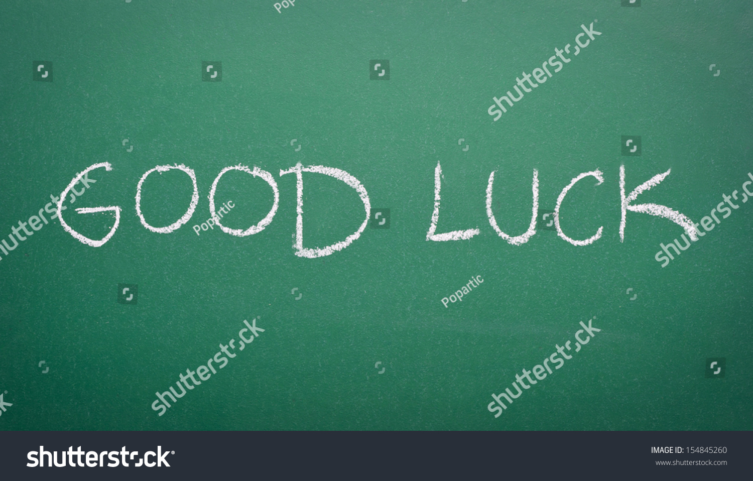 Good Luck Handwritten On Chalkboard Stock Photo (Edit Now) 154845260