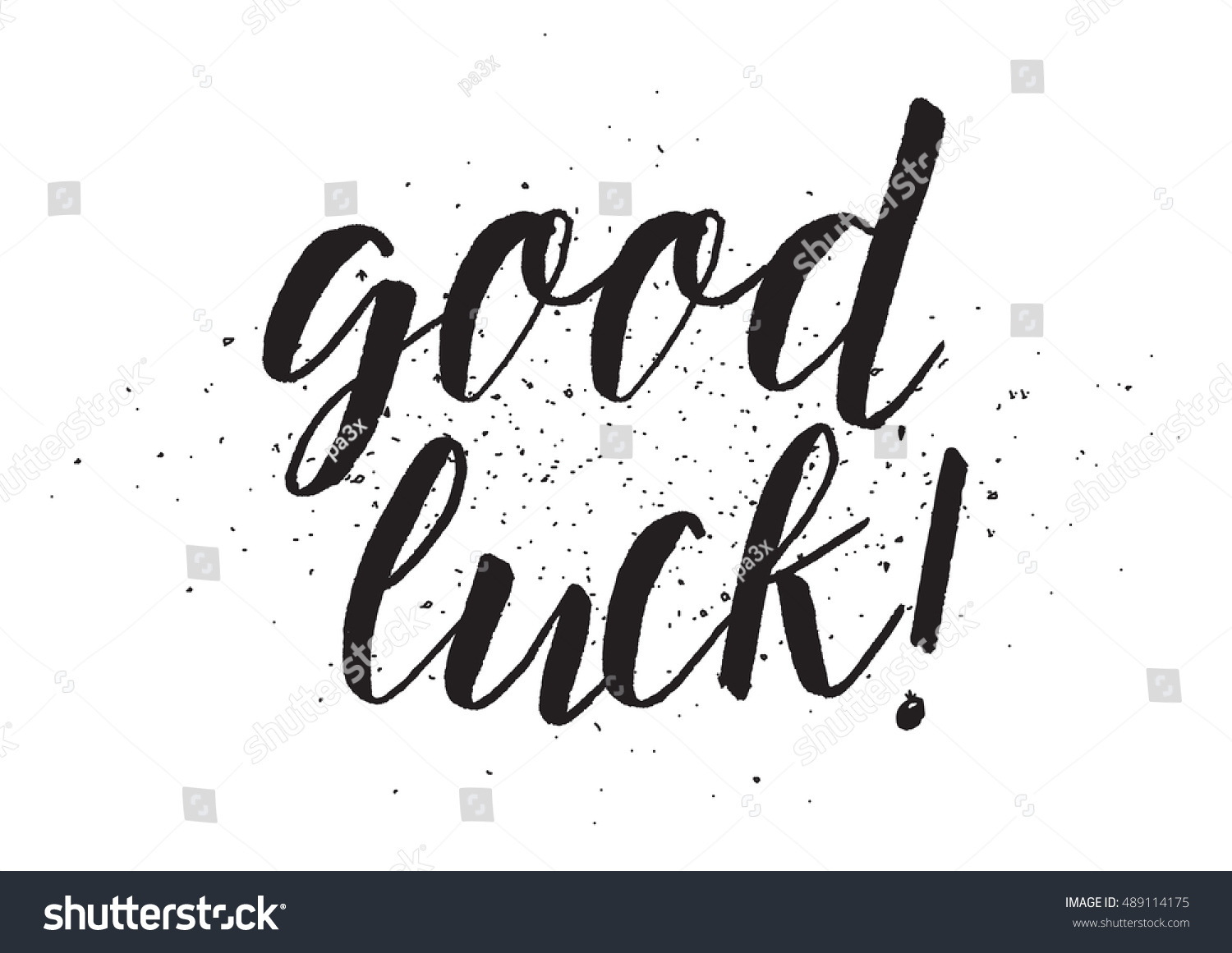 Good Luck Inscription Greeting Card Calligraphy Stock Illustration 