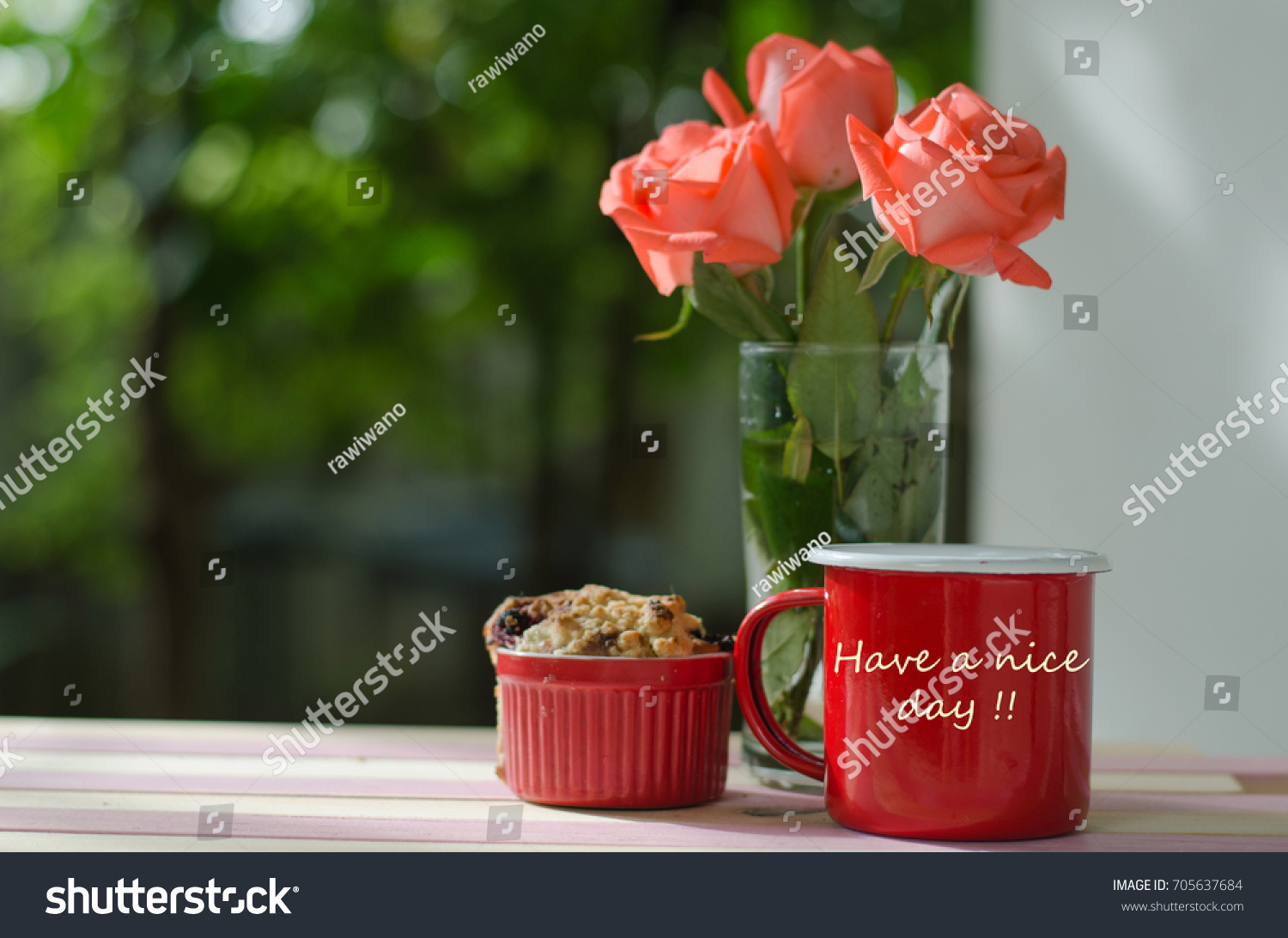 Good Morning Coffee Concept Red Hot Stock Photo Edit Now 705637684