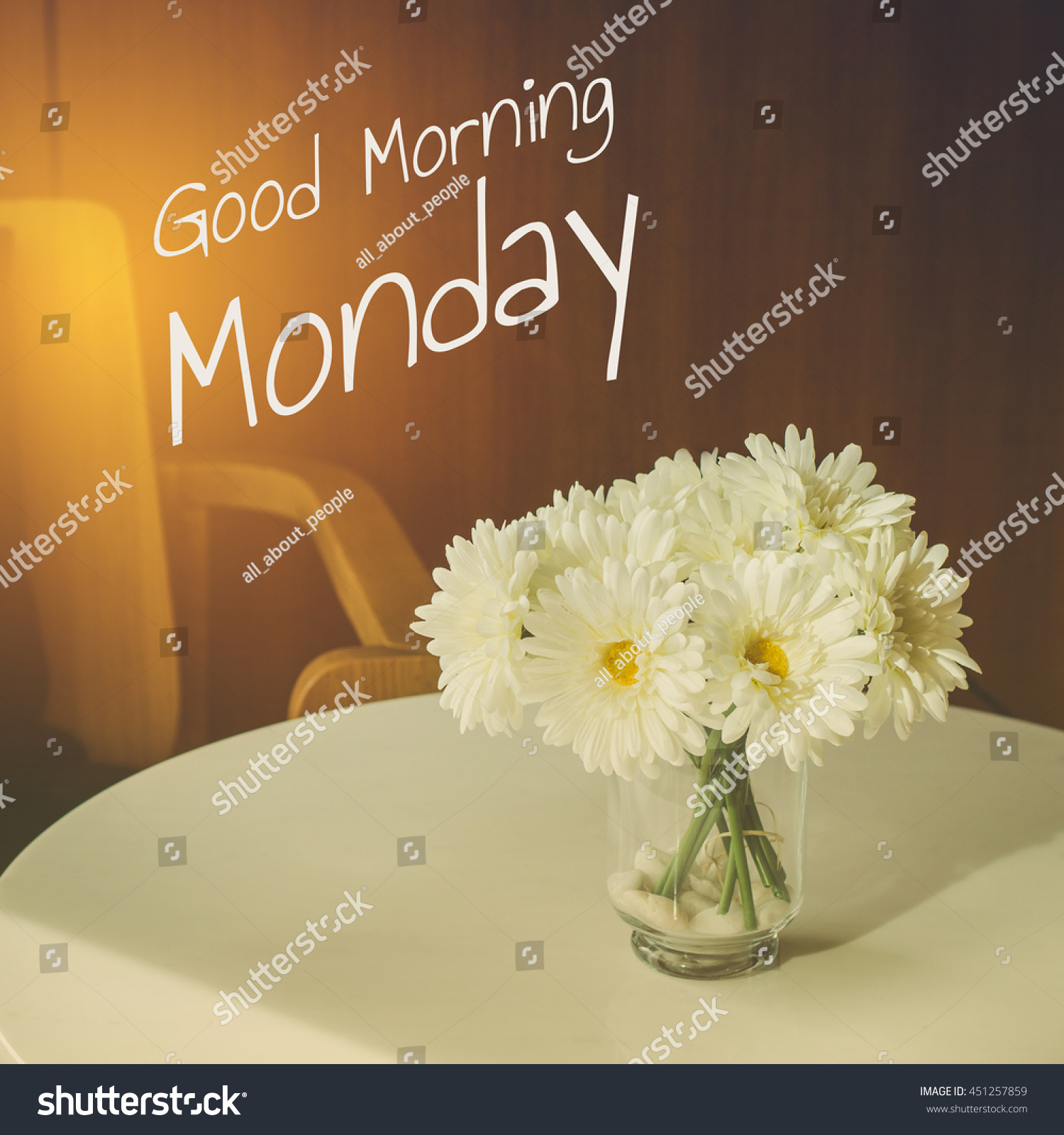 Good Morning Monday Typography Inspiration Motivational Stock Photo