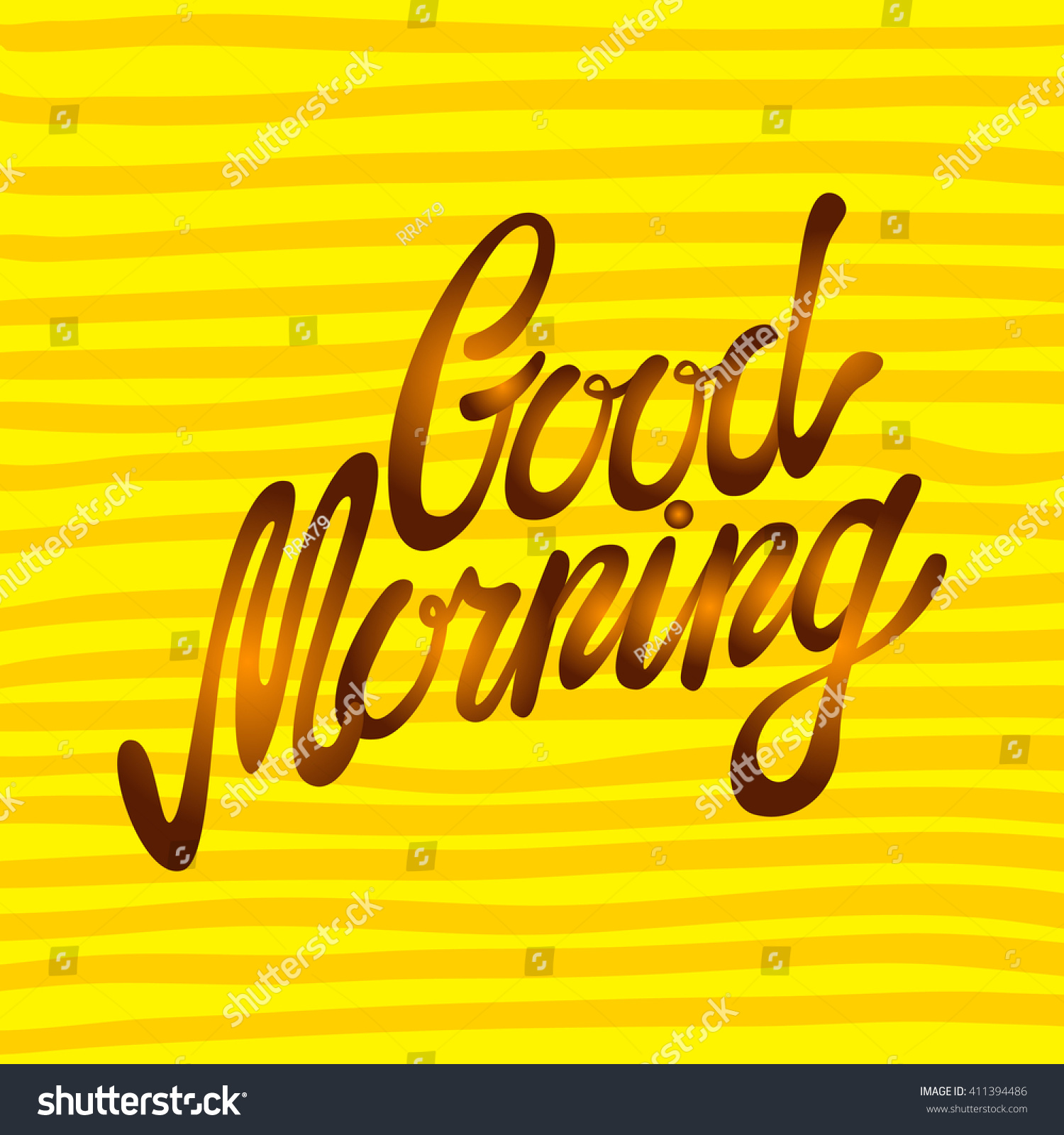 Good Morning Word Written Calligraphy Style Stock Illustration ...