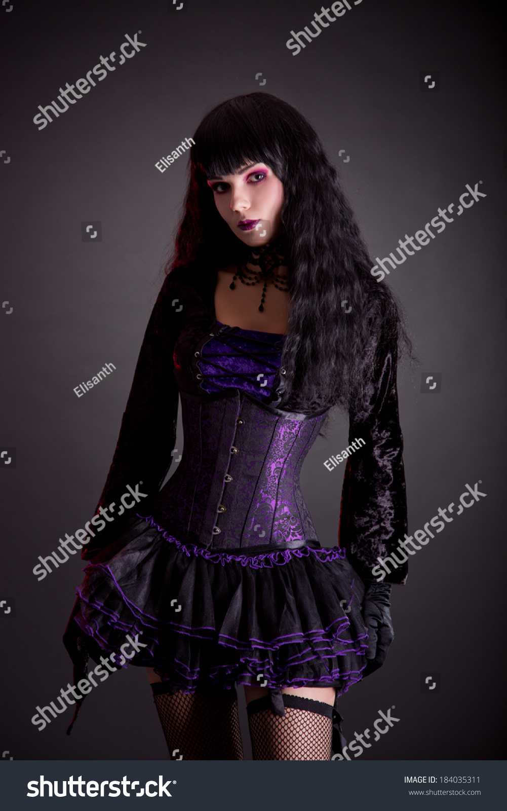 black and purple outfit