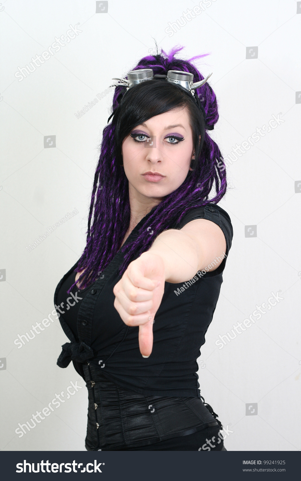 goth girls thumb Urine strip turned blue