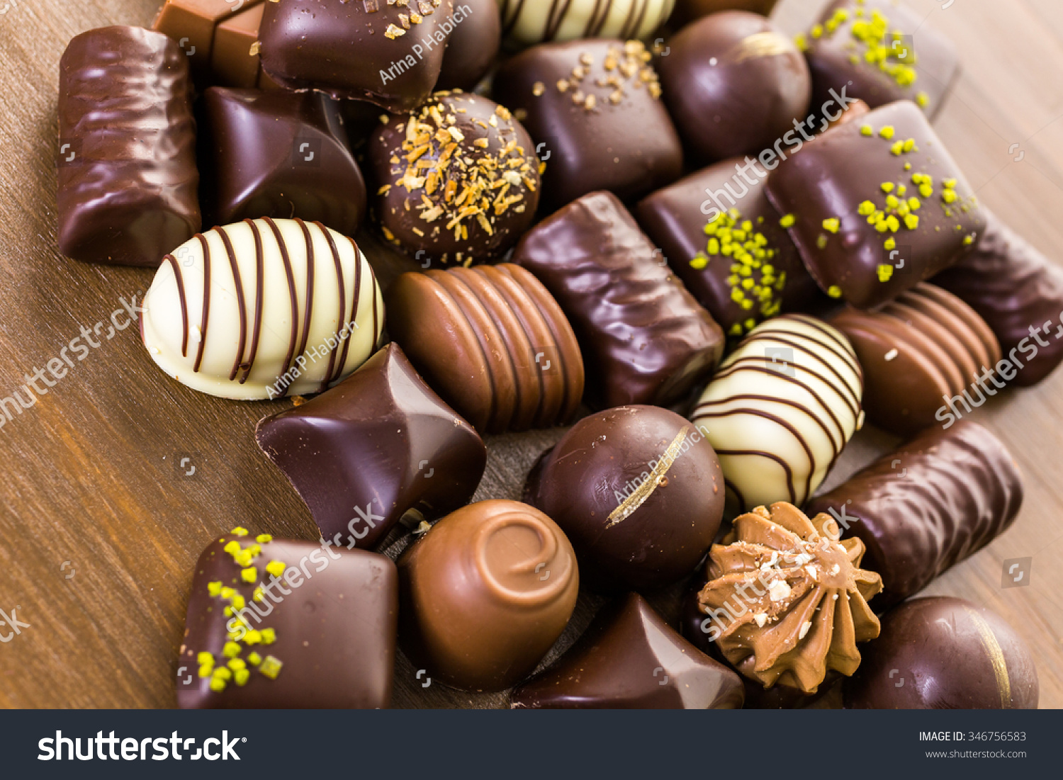 Gourmet Assorted Chocolates On Table Valentine Stock Photo 346756583 ...