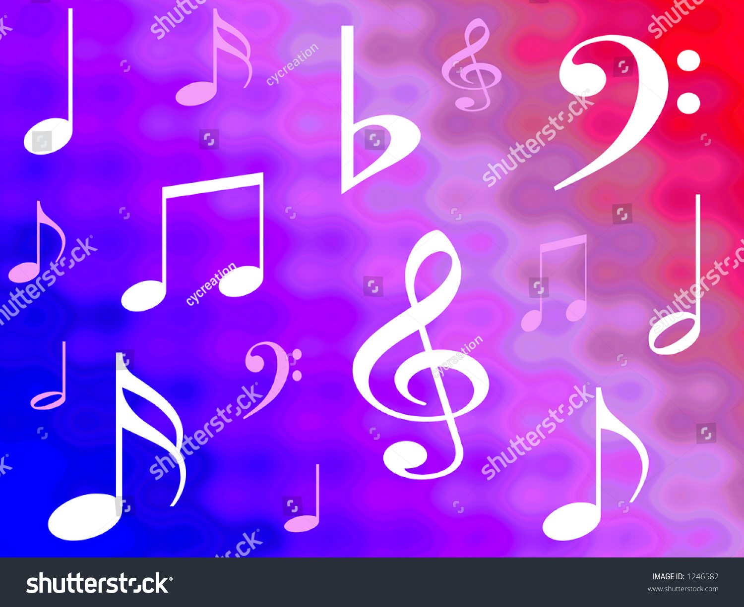 Gradient Music Notes Stock Photo 1246582 : Shutterstock