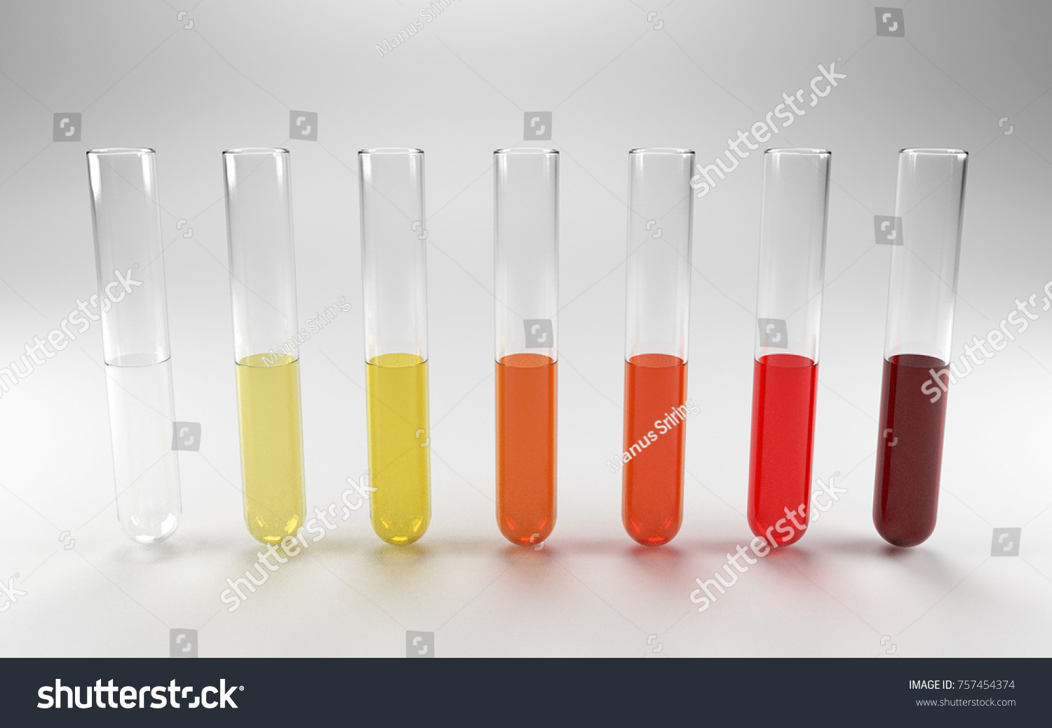 Gradient Red Color Test Tubes On Stock Illustration 757454374 ...