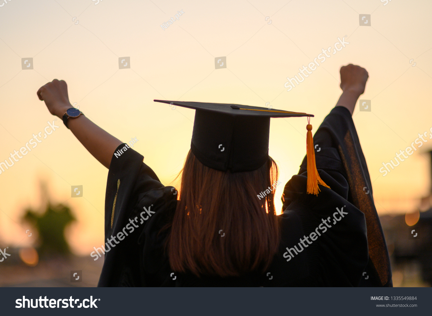 black dress graduation ceremony