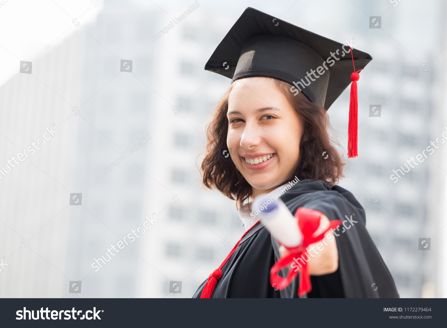 Graduation Day Portrait Teenage Girl Celebrating Stock Photo (Edit Now ...