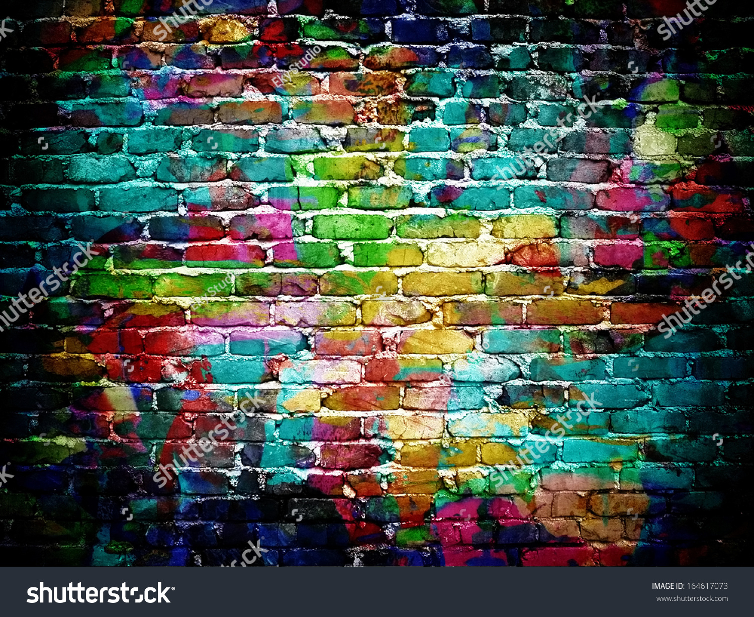 Graffiti Brick Wall Stock Illustration 164617073 - Shutterstock