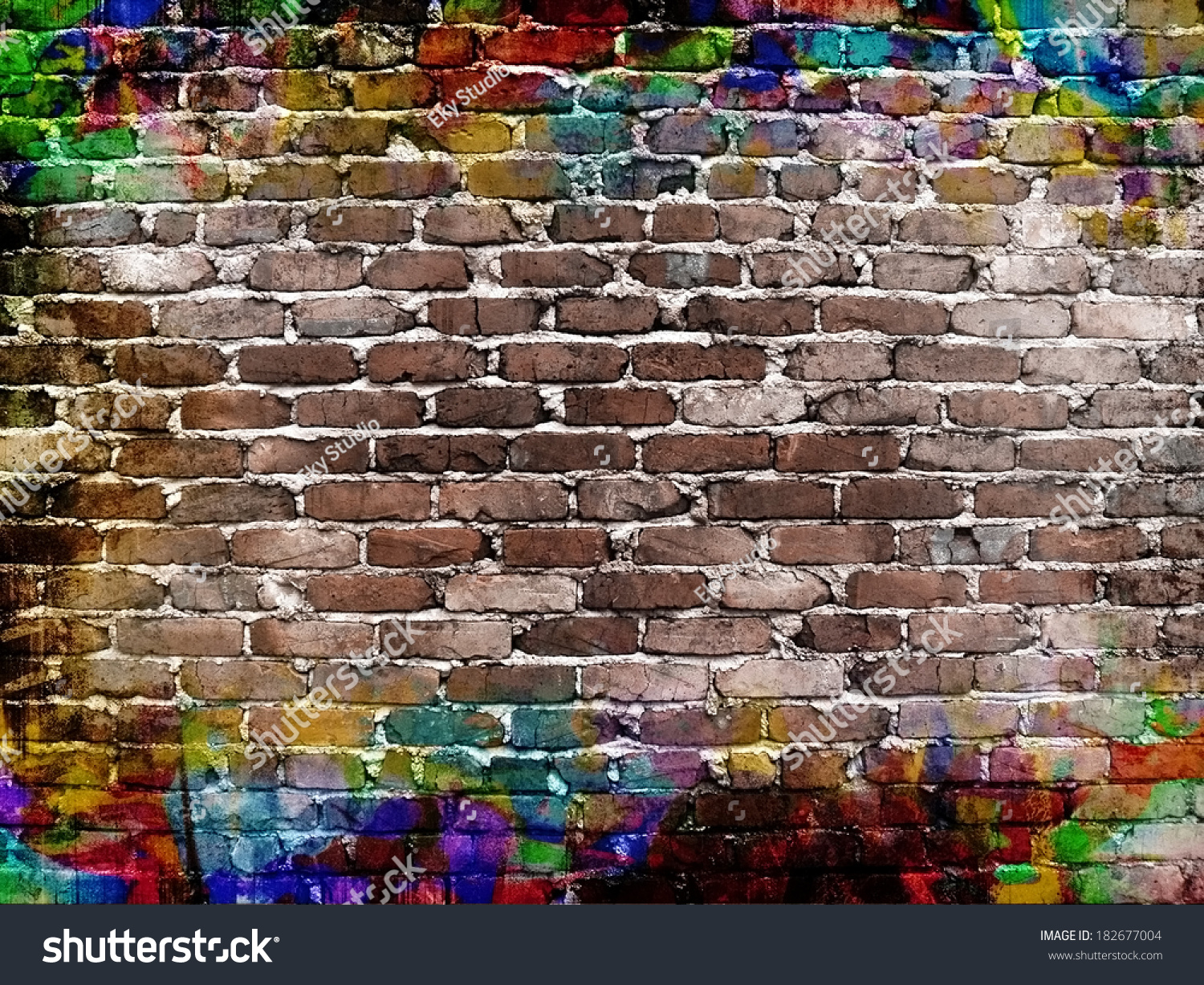 Graffiti Brick Wall Stock Illustration 182677004 - Shutterstock
