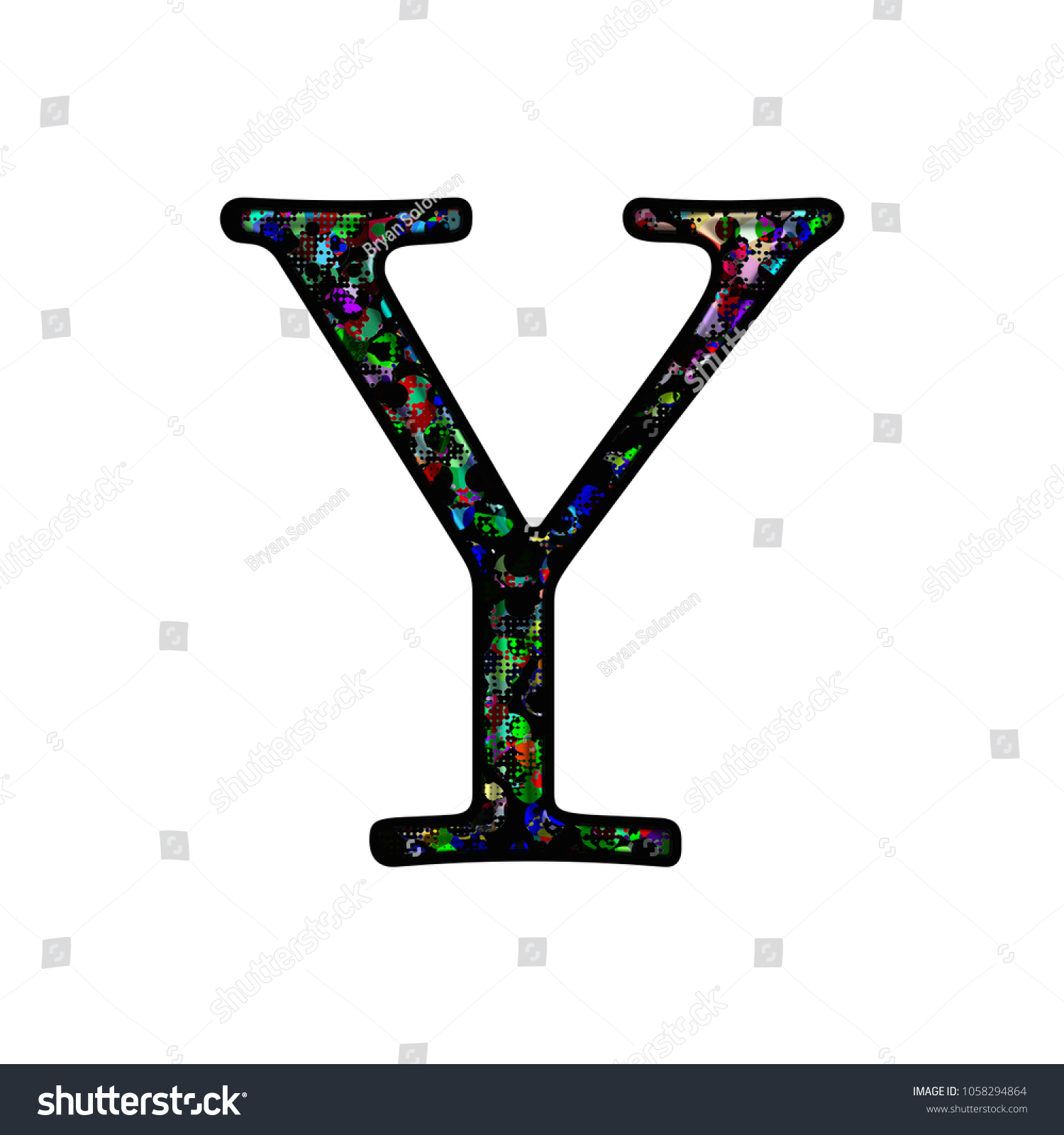 Graffiti Style Splattered Paint Letter Y Stock Illustration 1058294864