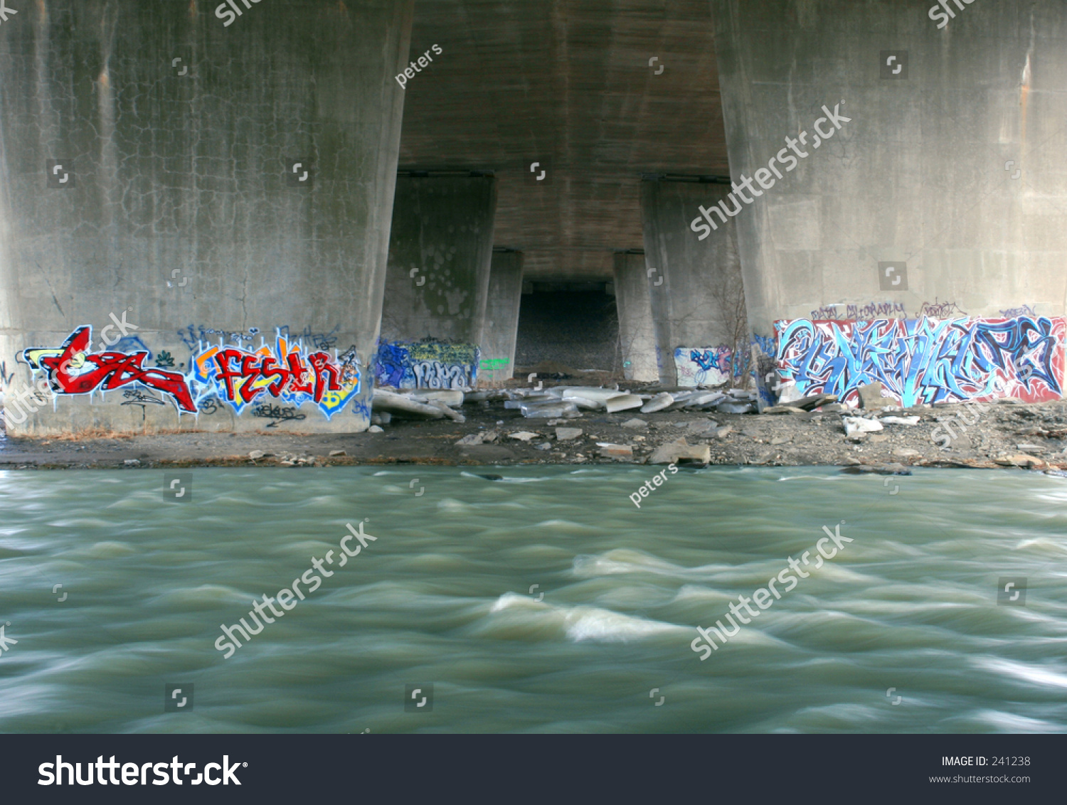 Graffiti Under Bridge The Arts Stock Image 241238