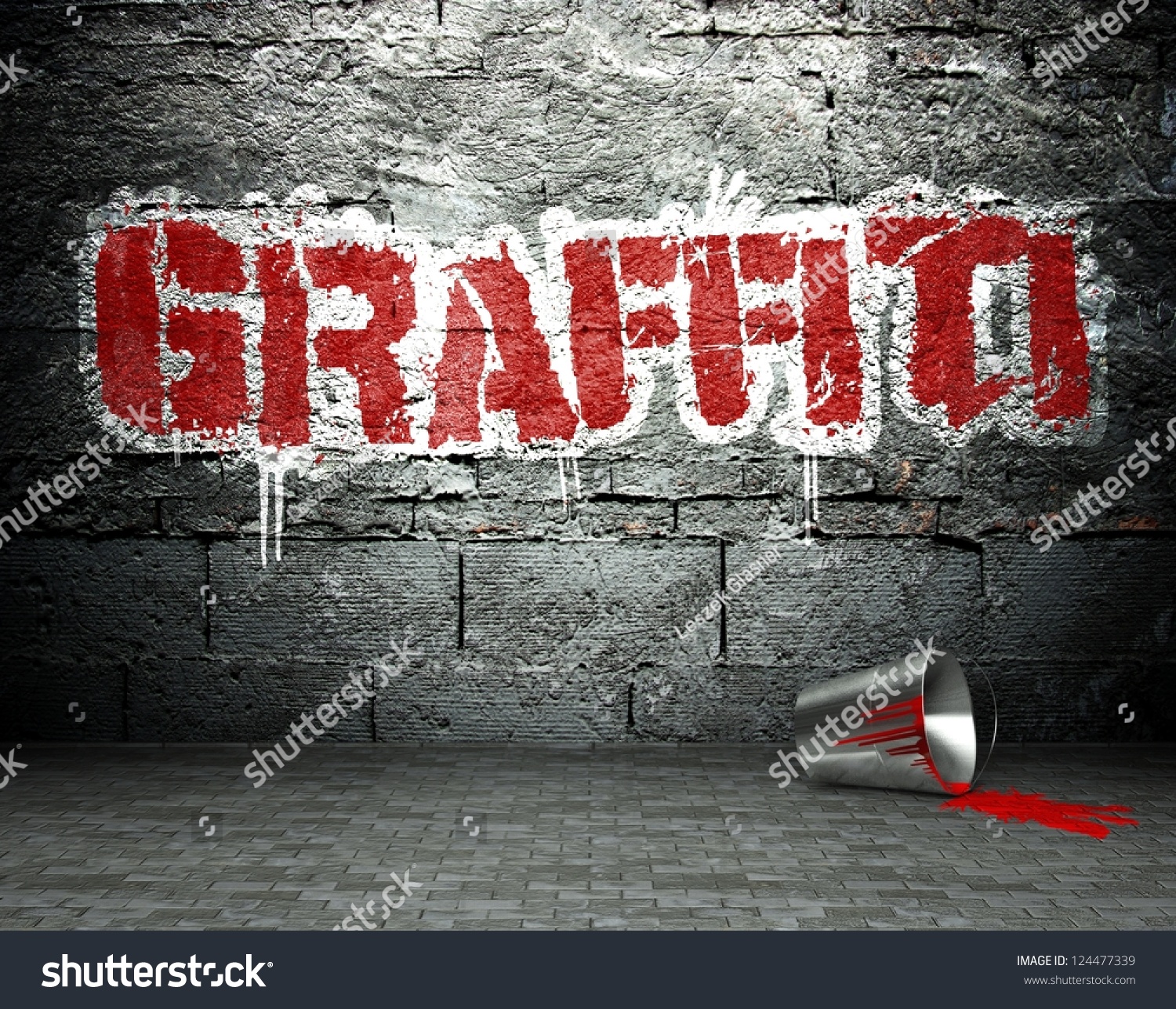 Graffiti Wall With Word, Street Art Background Stock Photo 124477339 ...