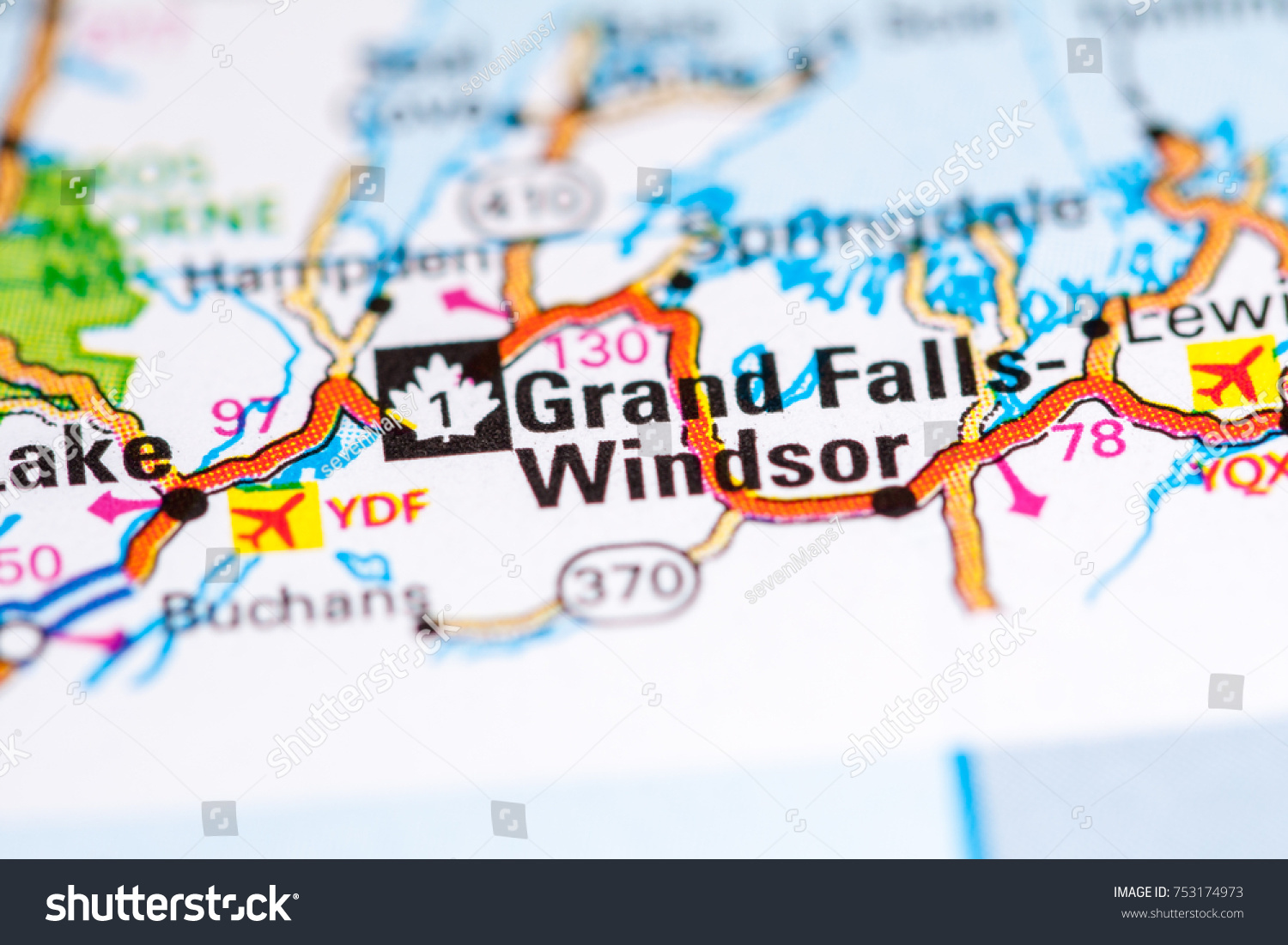 Grand Falls Windsor Map Grand Falls Windsor Canada On Map Stock Photo 753174973 | Shutterstock