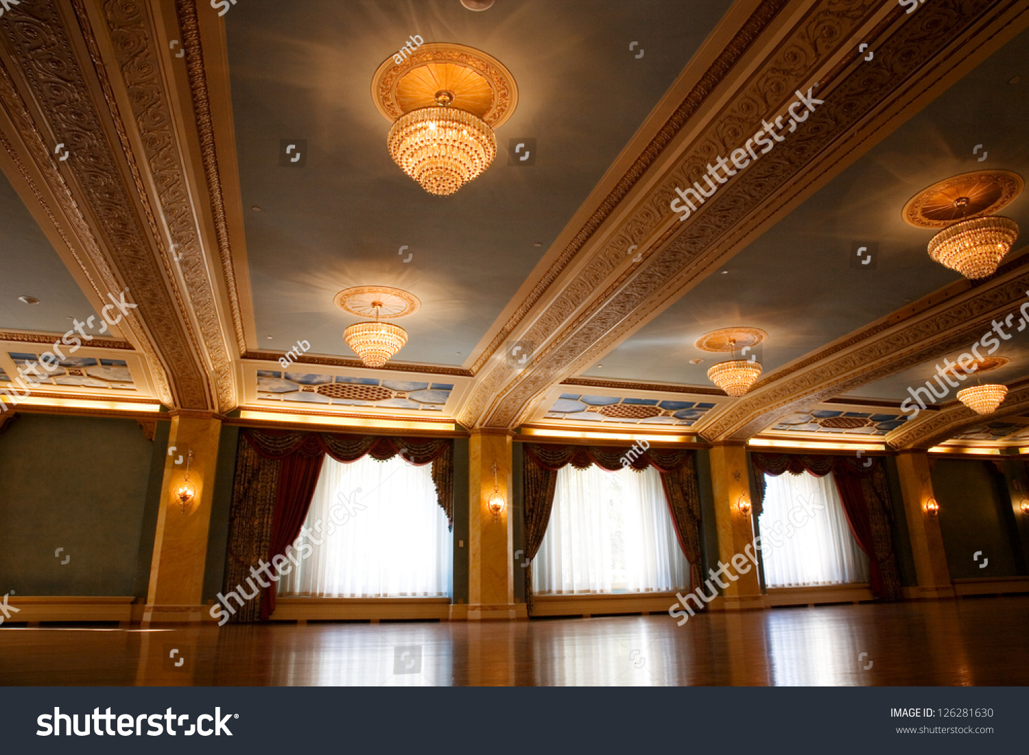 Grand Old Fashioned Ballroom Glass Chandeliers Stock Photo Safe To Grand Old Fashioned Ballroom With Glass Chandeliers