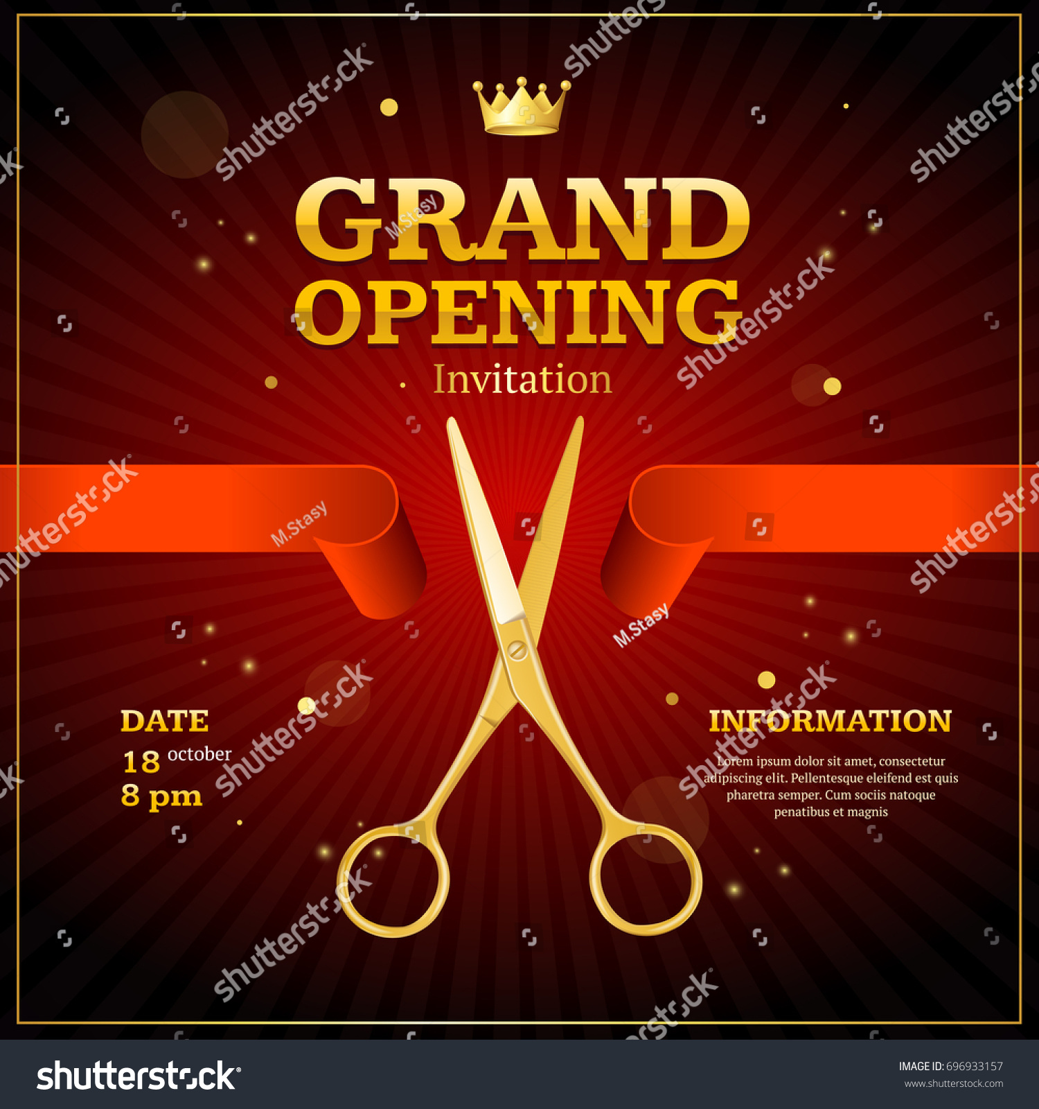 grand opening invitation card on red stock illustration royalty grand invitation card design