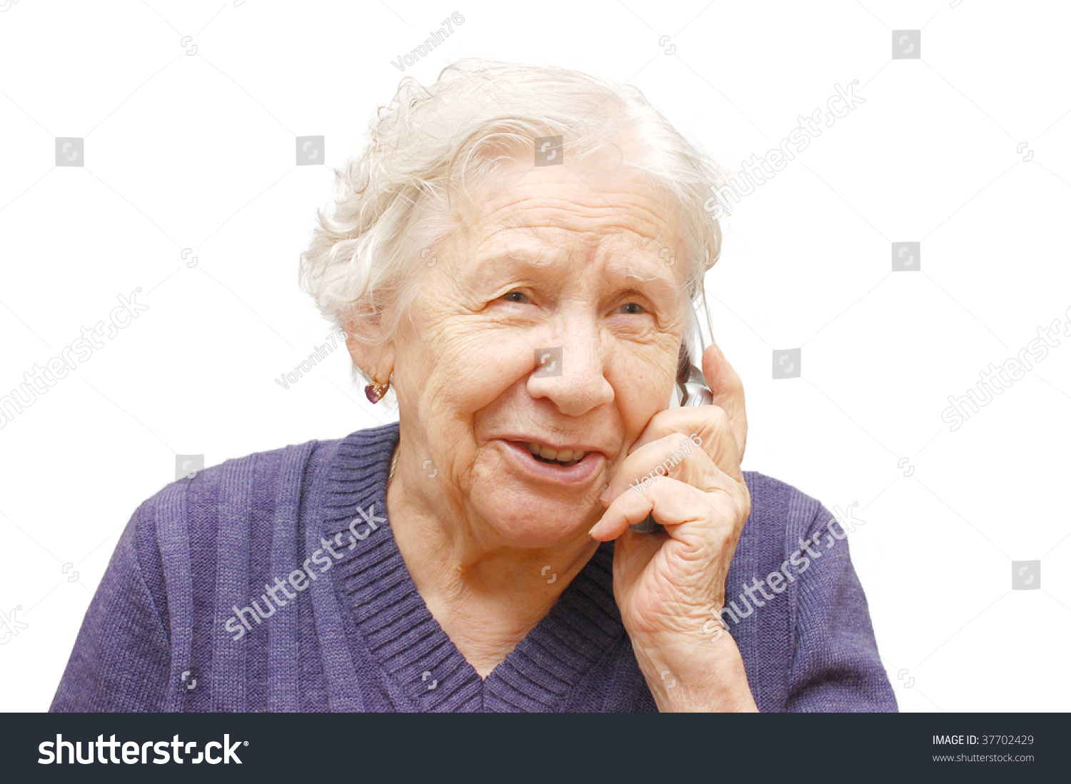 Grandmother Talking With A Mobile Phone Stock Photo 37702429 : Shutterstock