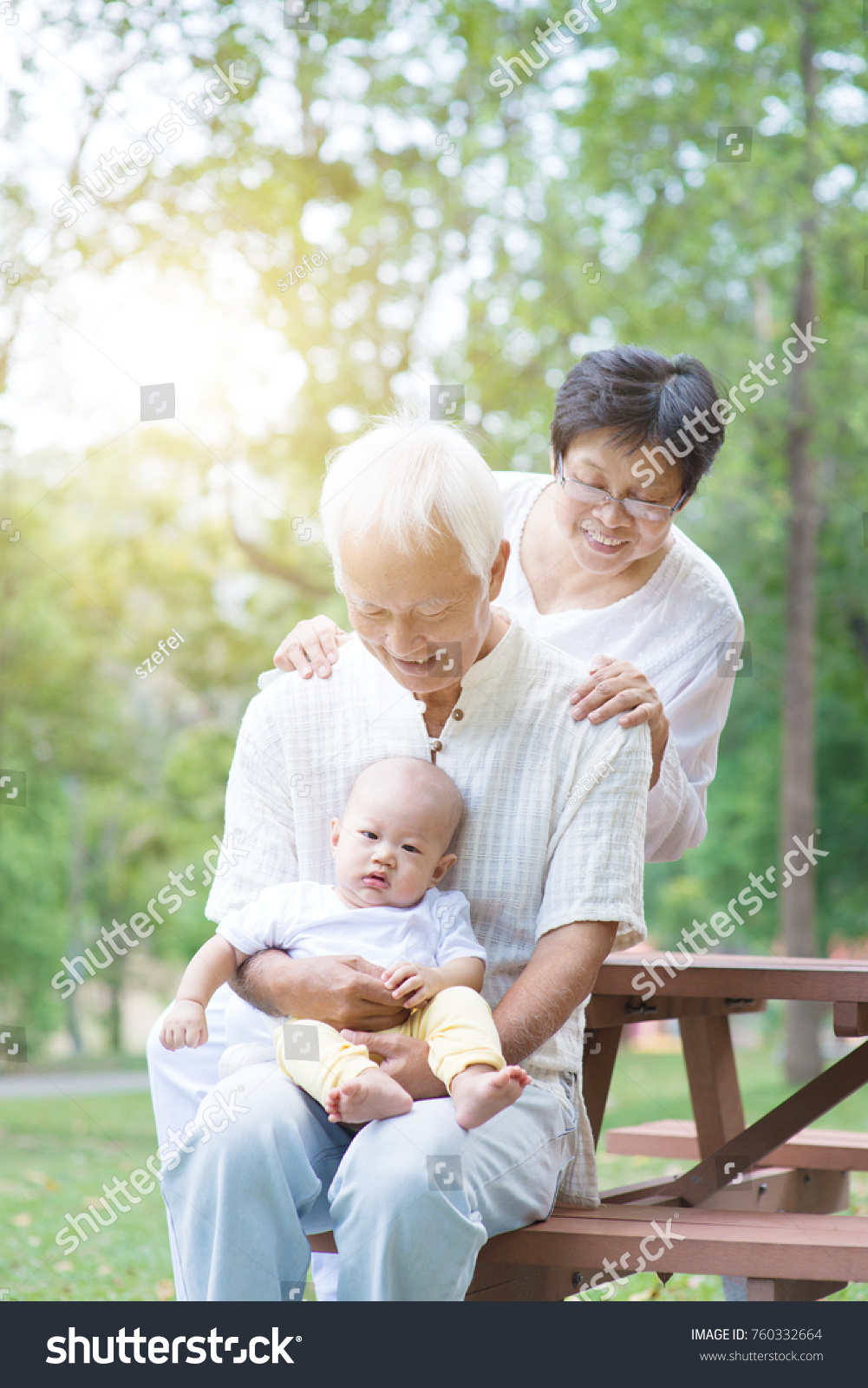 grandparents baby grandson asian
