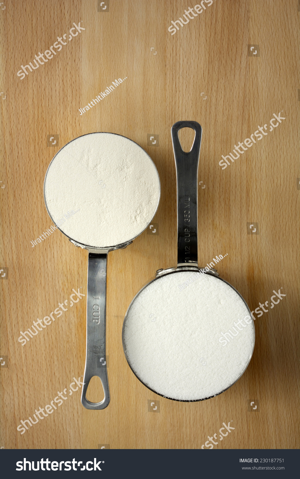 Granulated Sugar Flour Metal Measuring Cup Stock Photo Edit Now