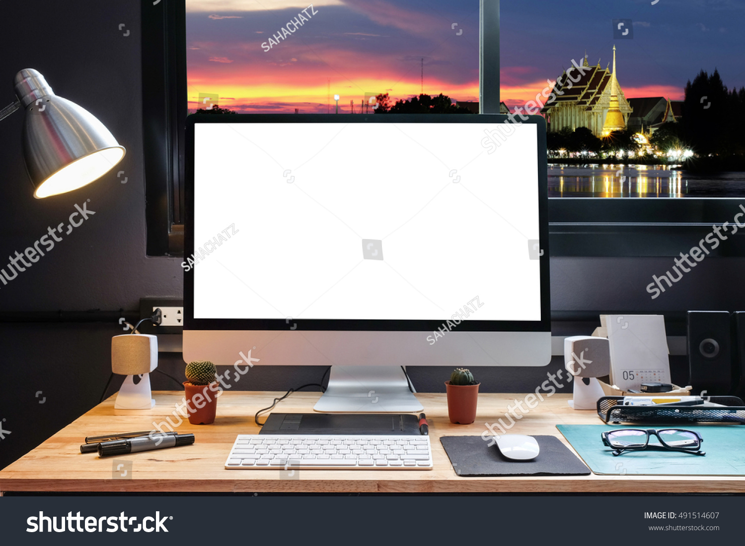 Graphic Designers Workspace Equipped Pen Tablet Stock Photo Edit