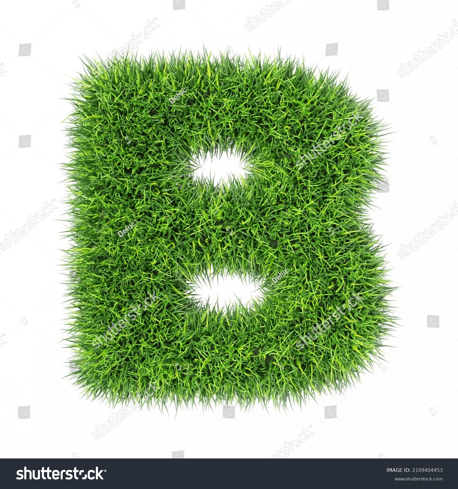 Grass Letter B On White Background Stock Illustration 2109404453 ...