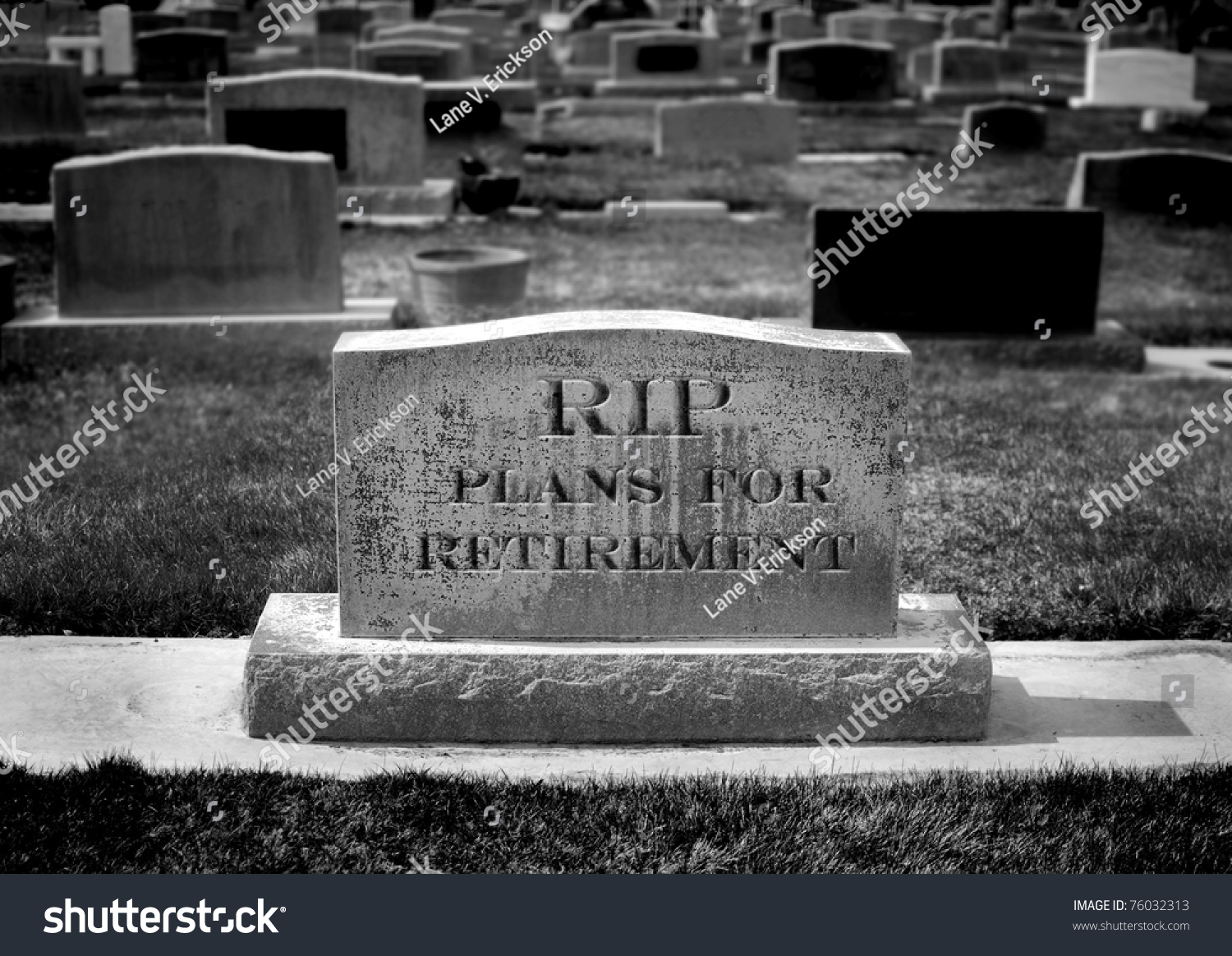 Gravestone With Rip Retirement Plan Symbolizing The Death Of Savings ...