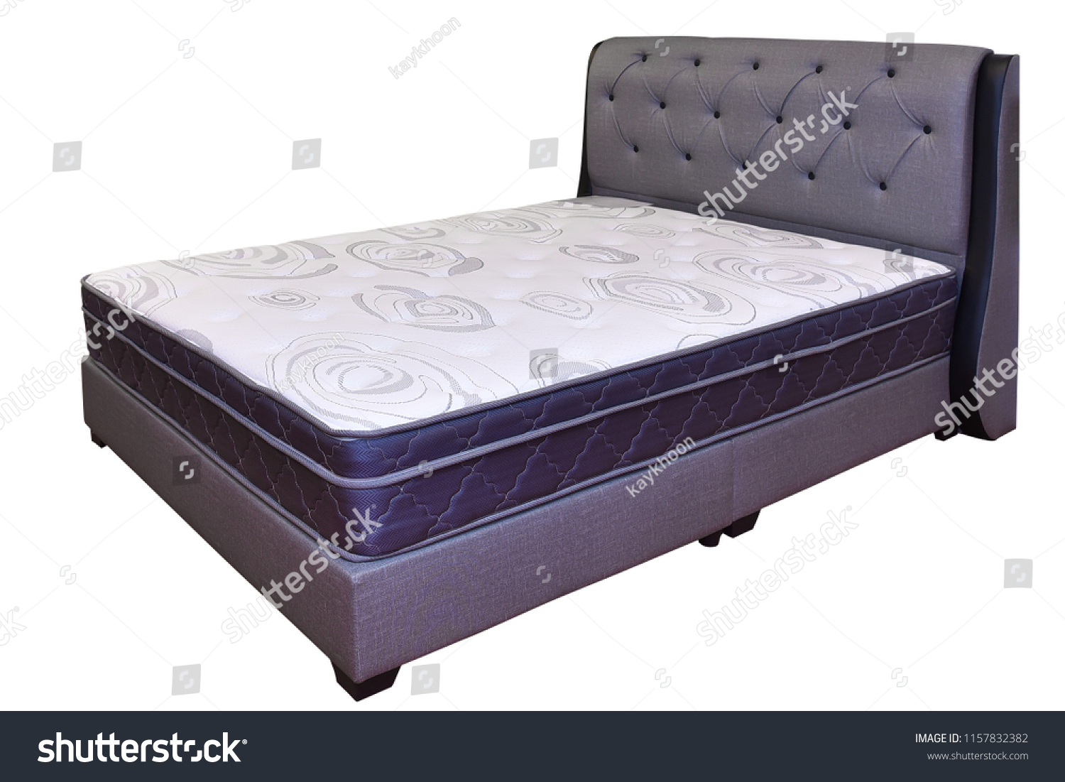 Gray Bed Frame Cushioned Head Board Stock Photo Edit Now 1157832382