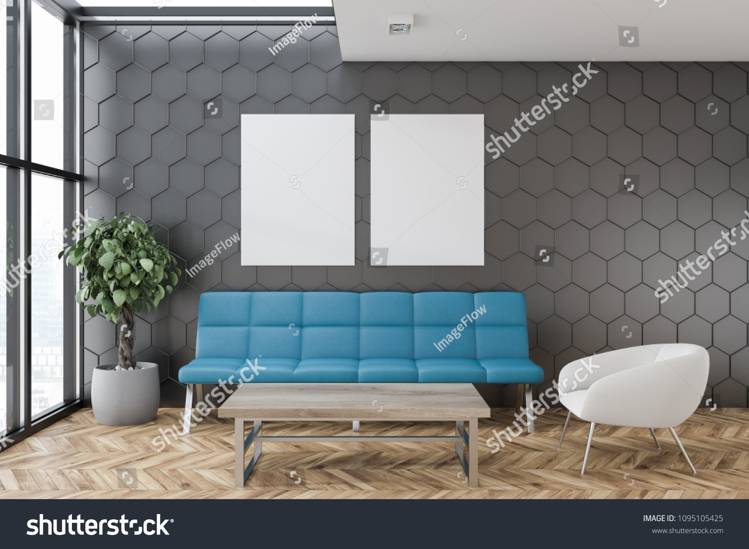 Gray Honeycomb Wall Pattern Office Lounge Stock Illustration 1095105425 ...