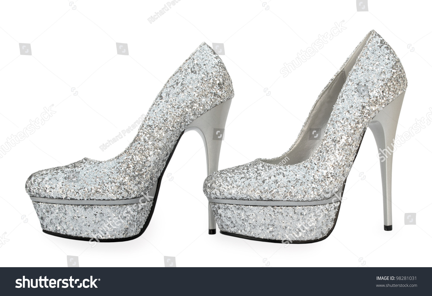 dark gray sparkly heels