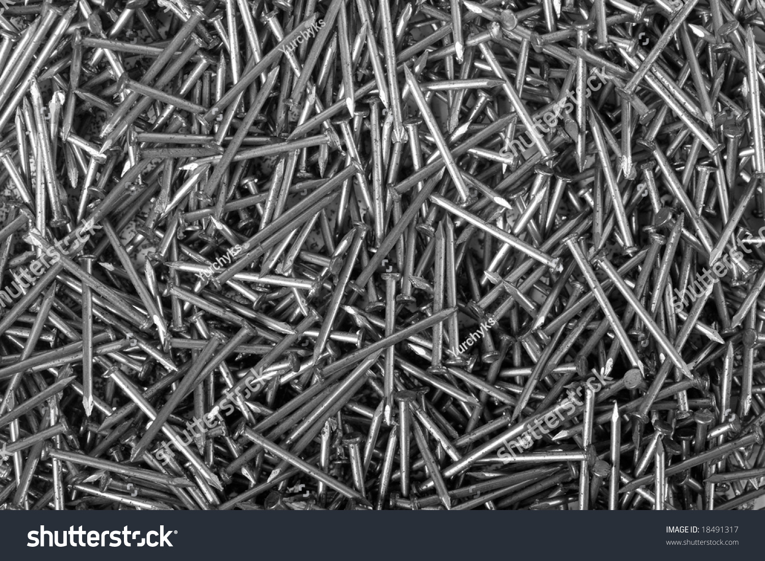 Gray Steel Nails Closeup Texture Stock Photo 18491317 : Shutterstock