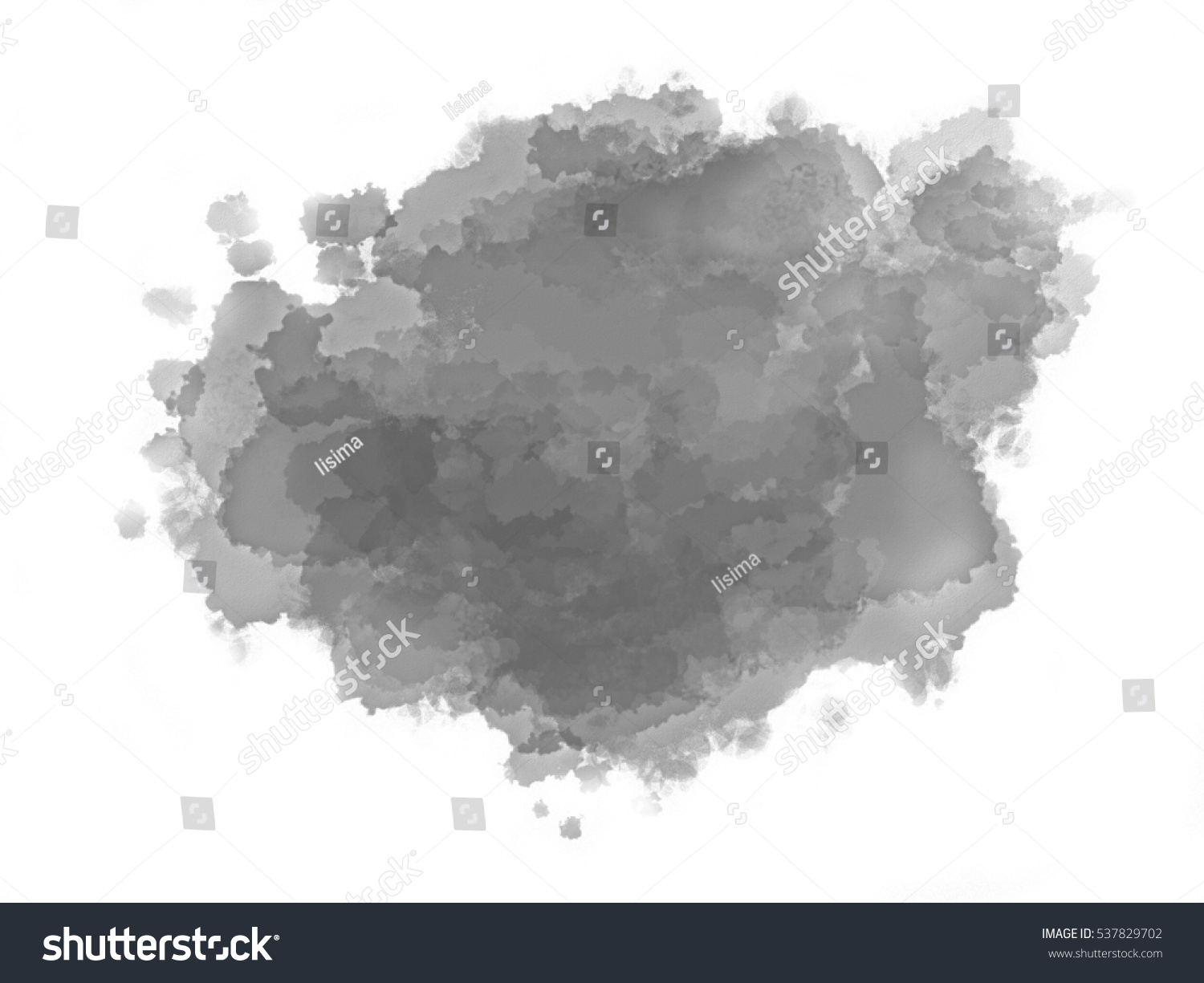 Gray Watercolor Texture Stain Paint Smudge Stock Illustration