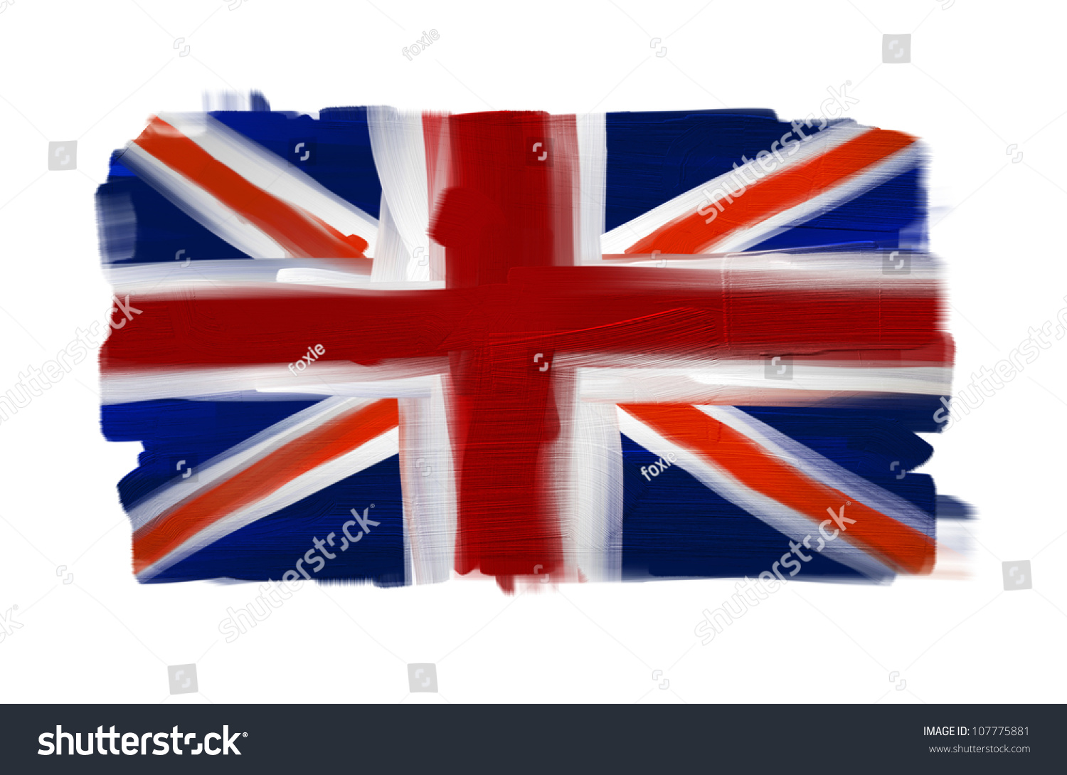 Great Britain Hand Painted National Flag Stock Illustration 107775881