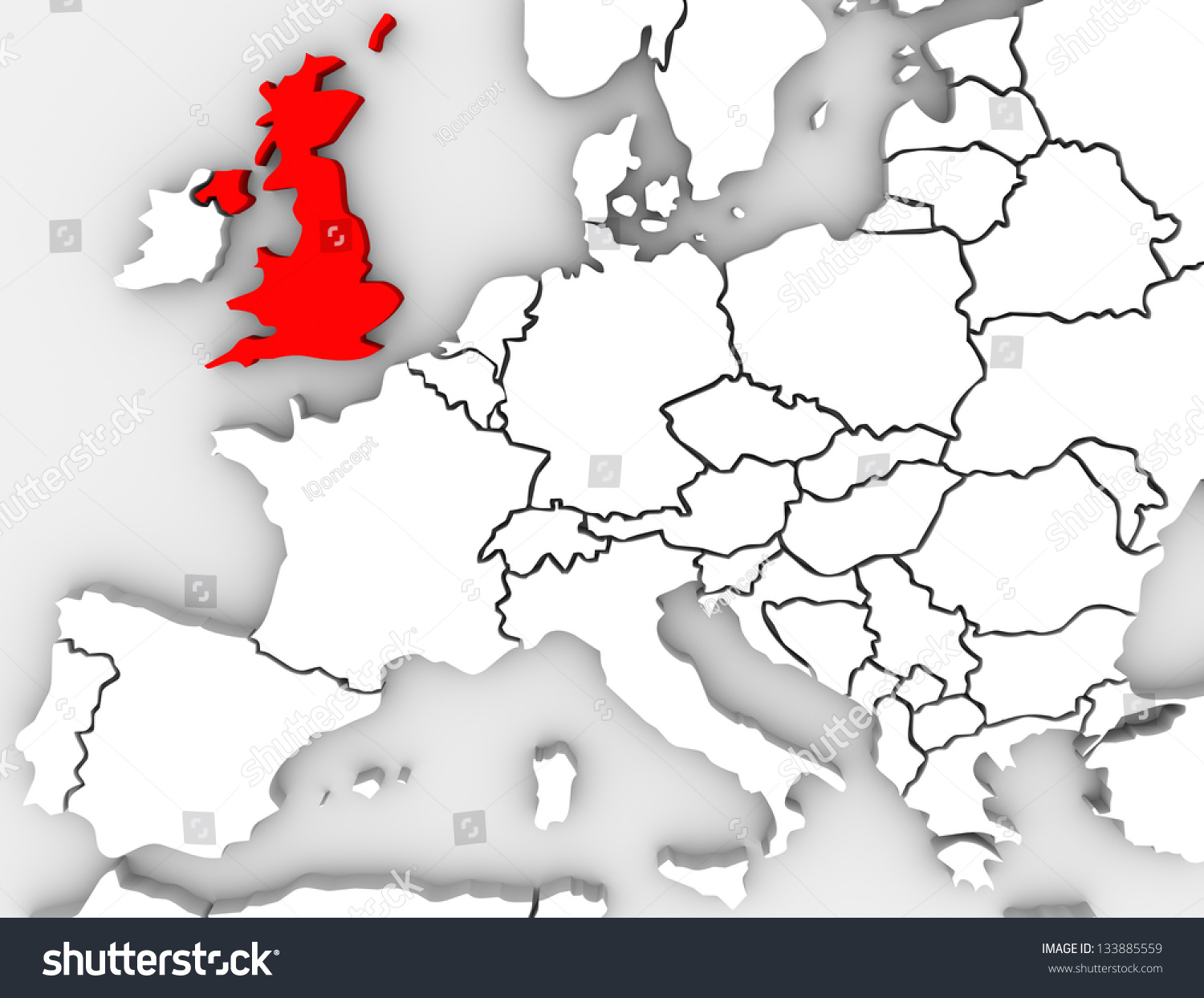 Great Britain England United Kingdom Highlighted Stock Illustration ...