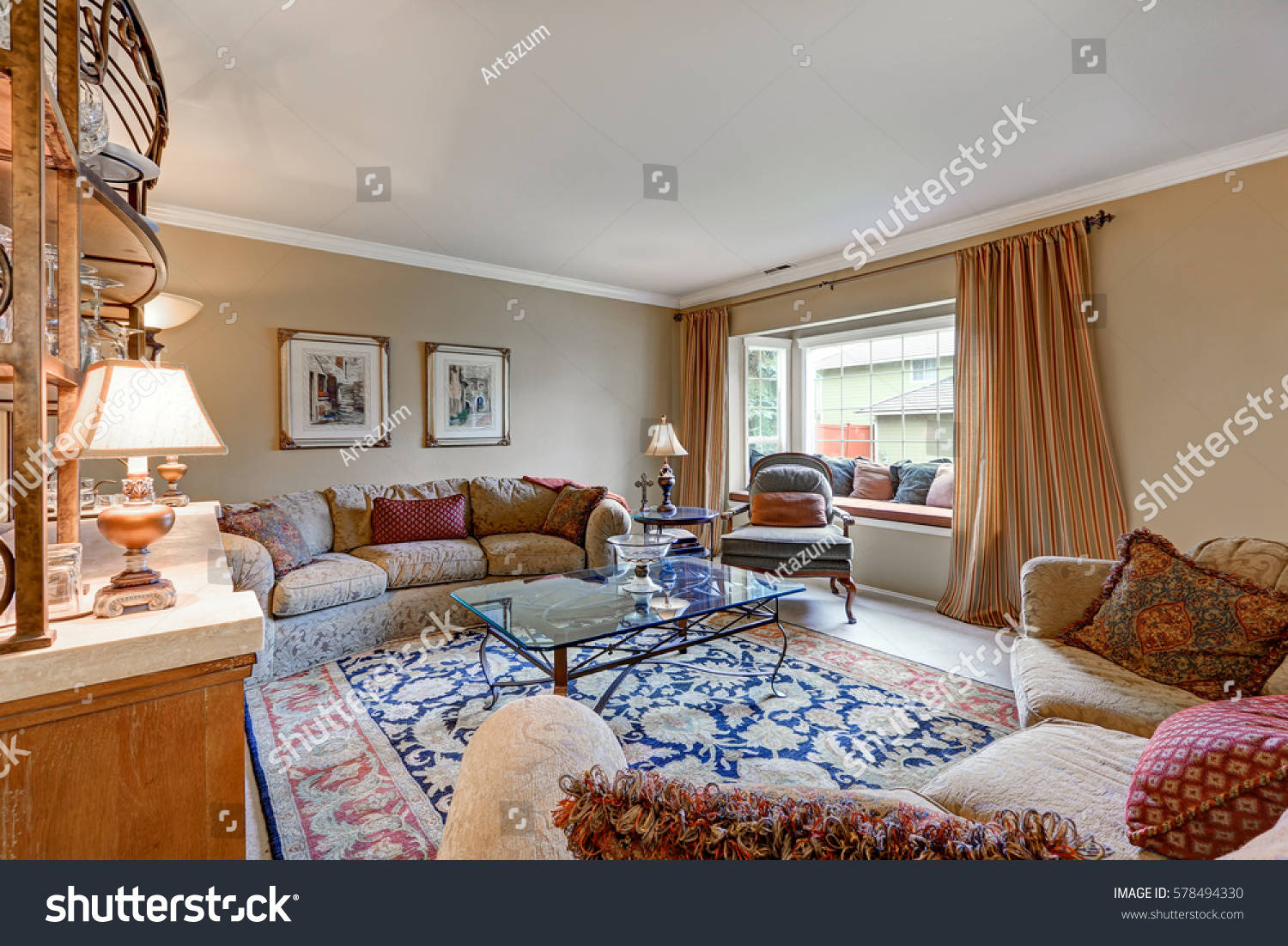 Great Living Room Interior Boasts Vintage Stock Photo Edit Now