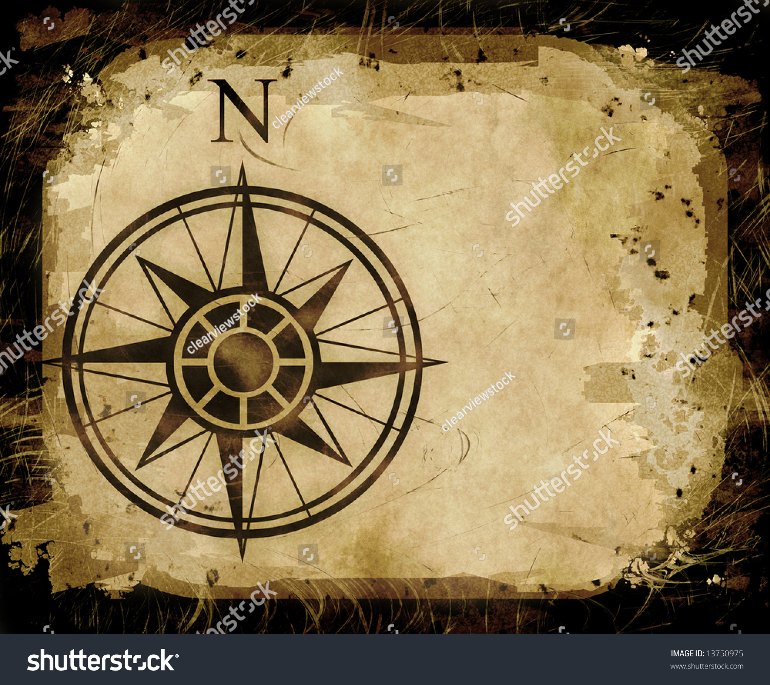 Great North Arrow Compass On Old Stock Illustration 13750975