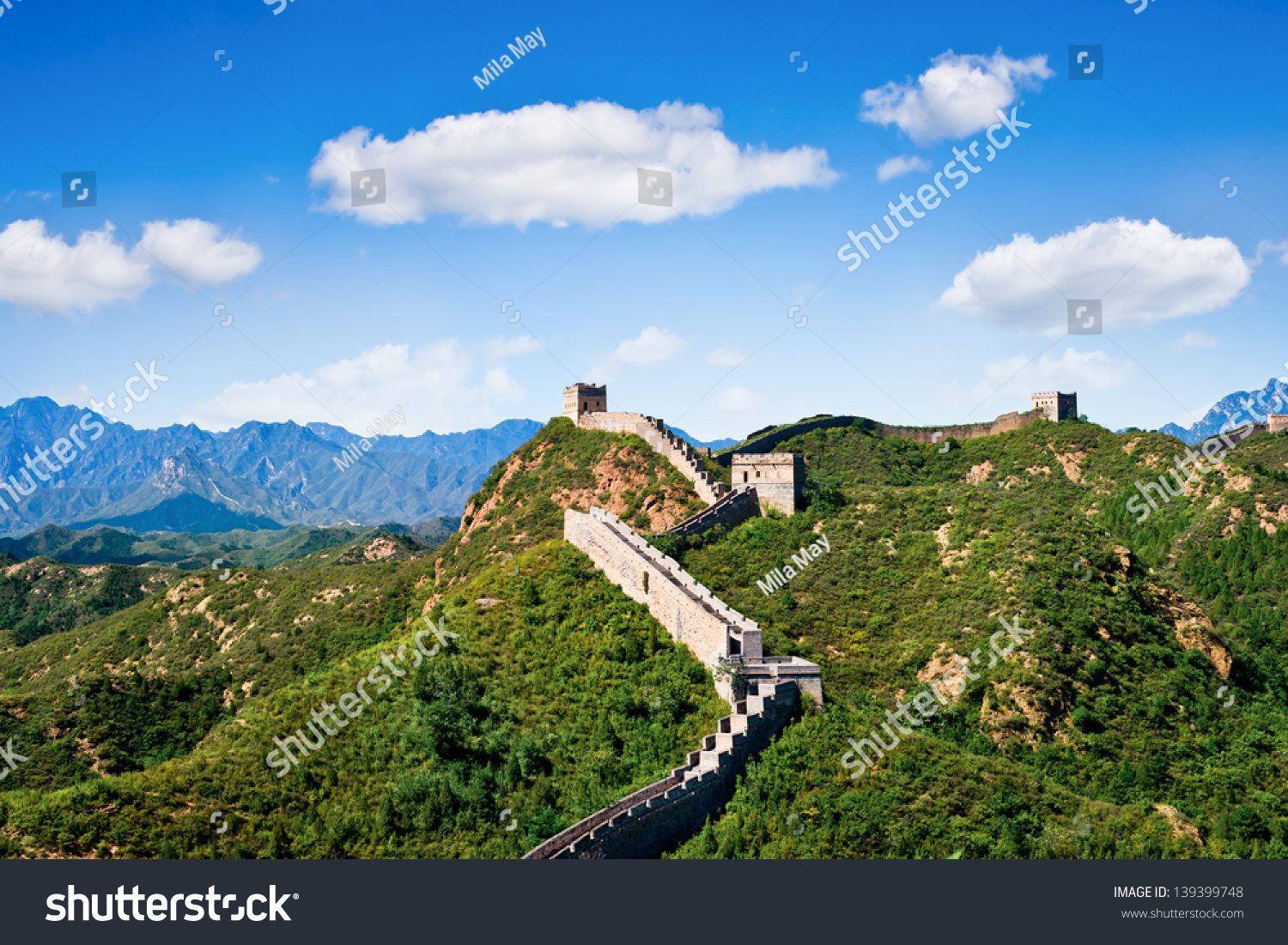 Great Wall China Summer Day Jinshanling Stock Photo (Edit Now) 139399748