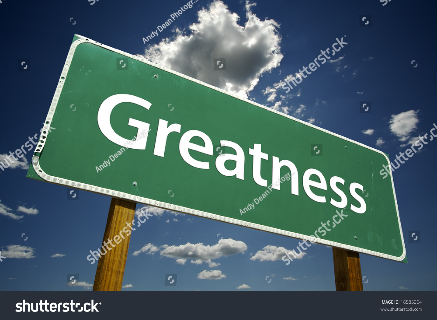 Greatness Road Sign With Dramatic Clouds And Sky. Stock Photo 16585354 ...