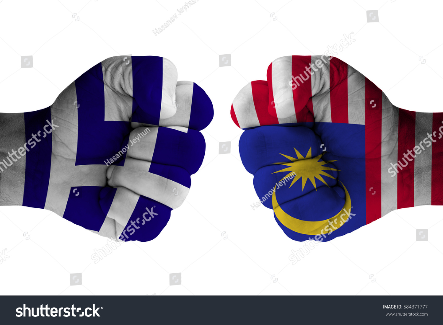 Greece Vs Malaysia Stock Photo Edit Now 584371777