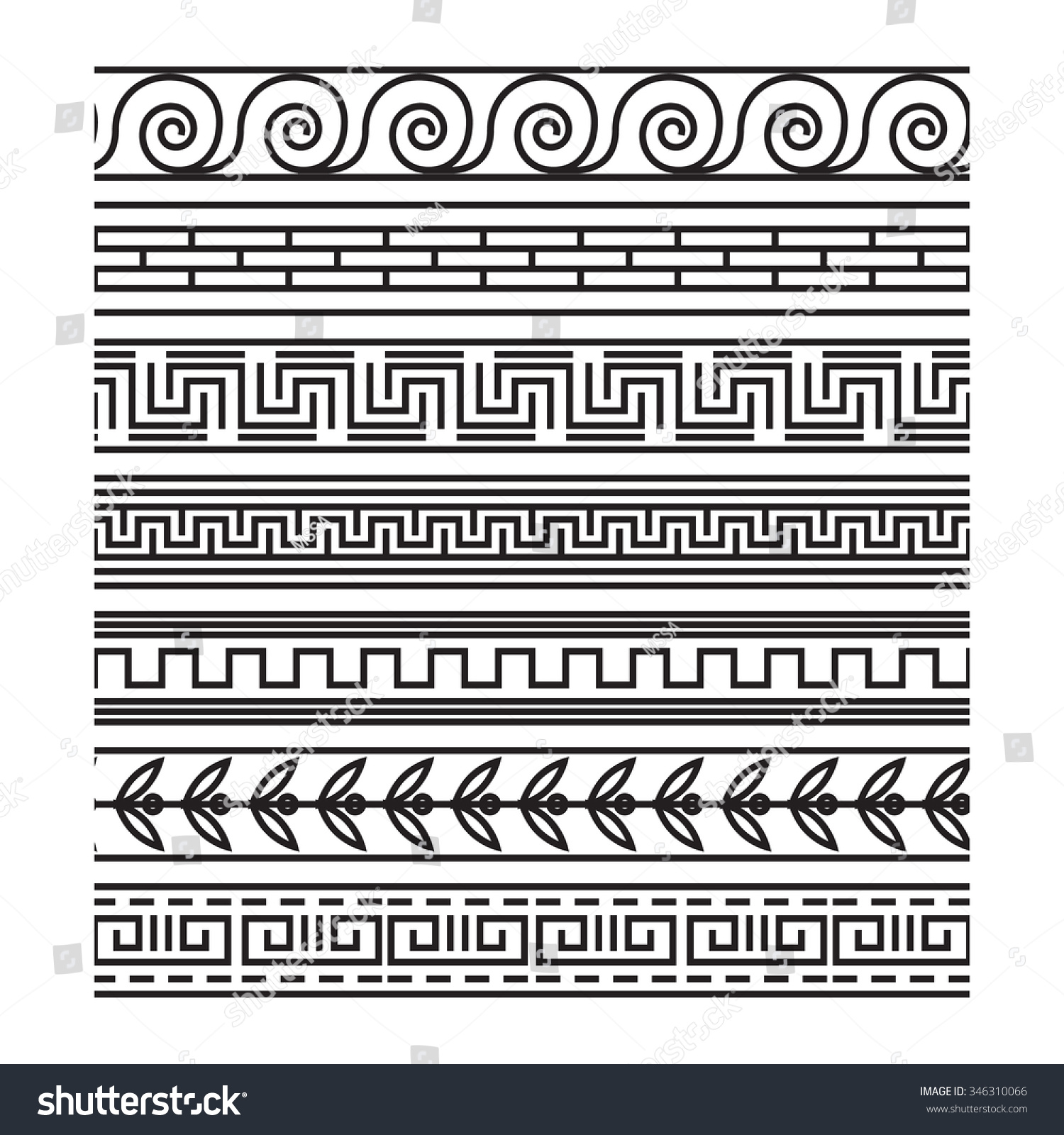 Greek Patterns Stock Illustration 346310066 - Shutterstock