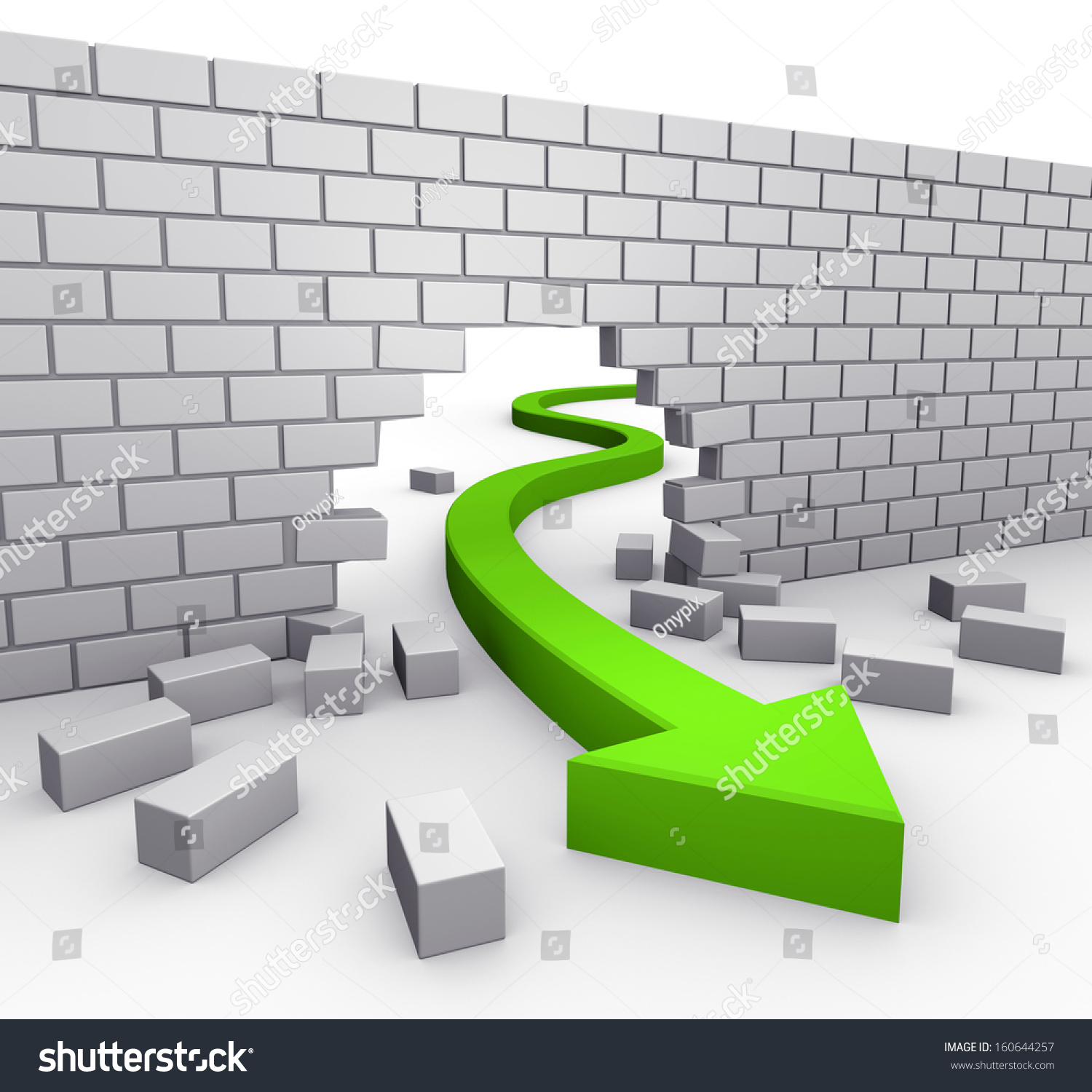 Green Arrow Breaking Through Wall Stock Illustration 160644257