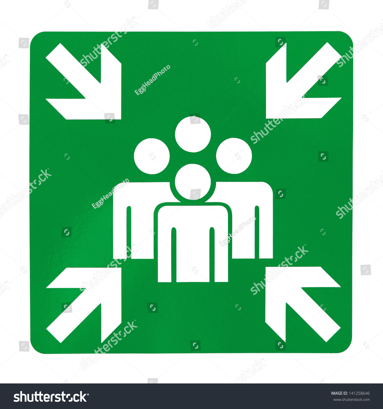 Green Assembly Point Sign On White Stock Photo 141258646 - Shutterstock