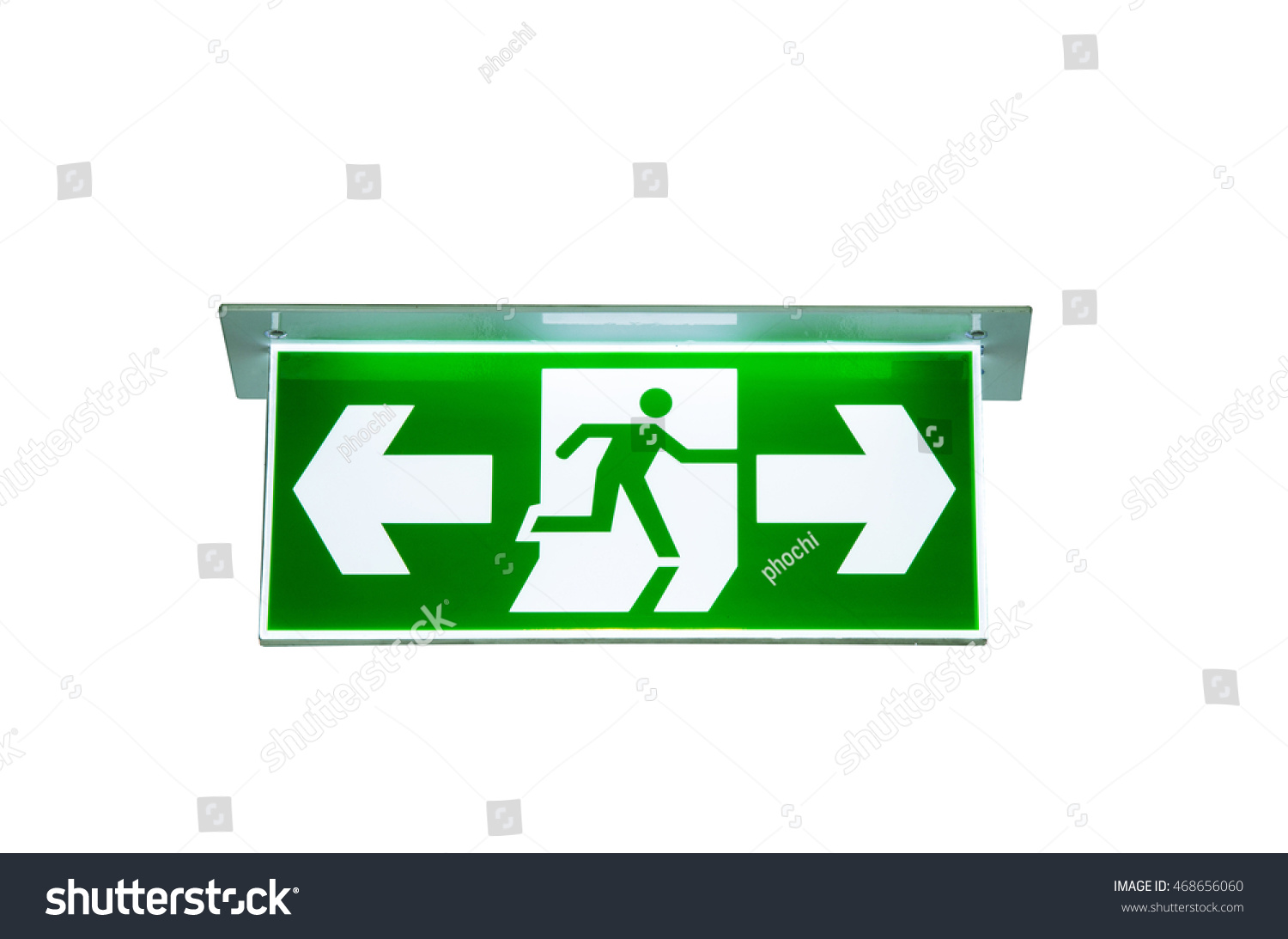 Green Emergency Exit Sign Way Escape Stock Photo (edit Now) 468656060