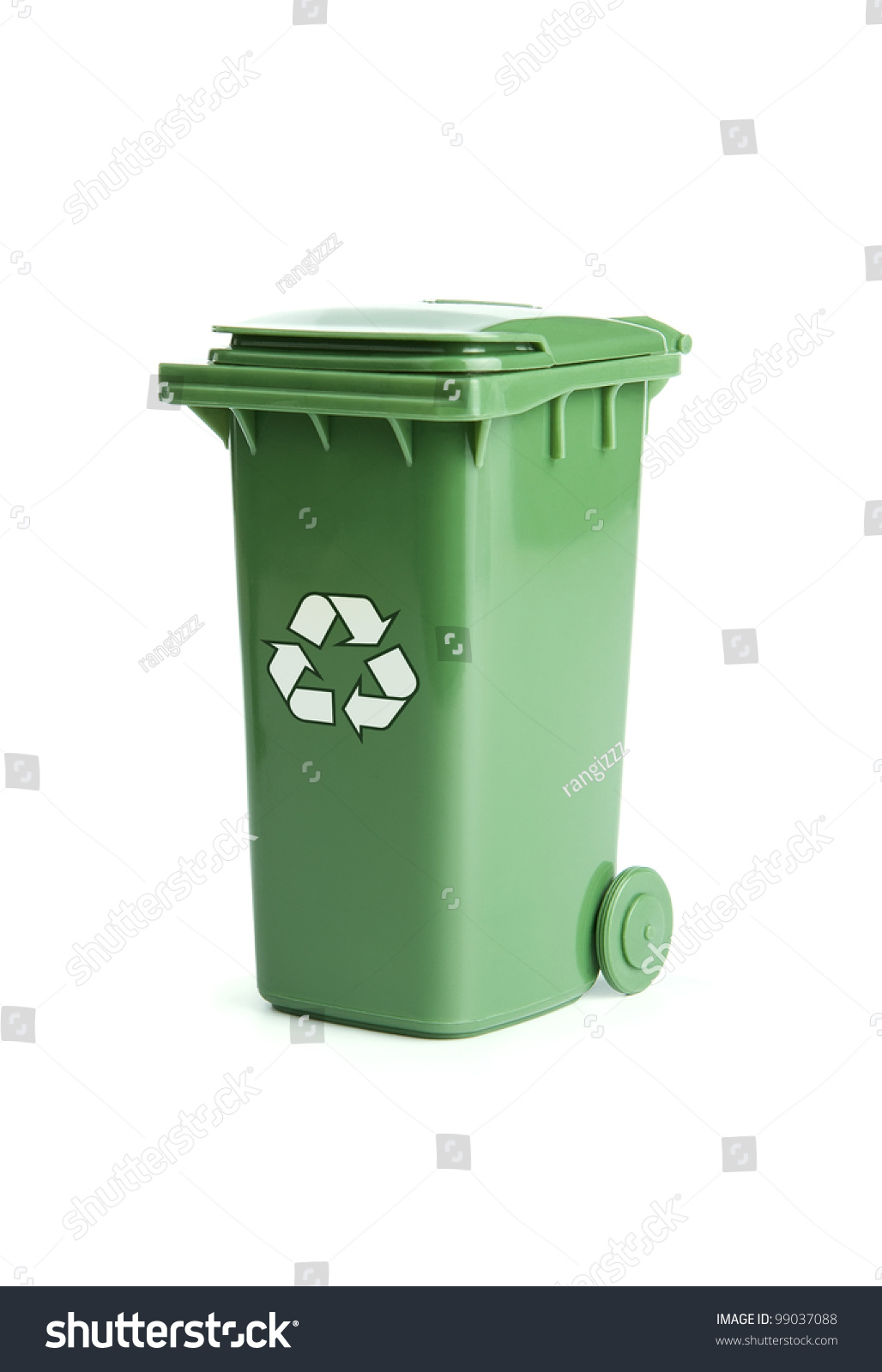 Green Garbage, Trash Bin Isolated On White Background Stock Photo ...