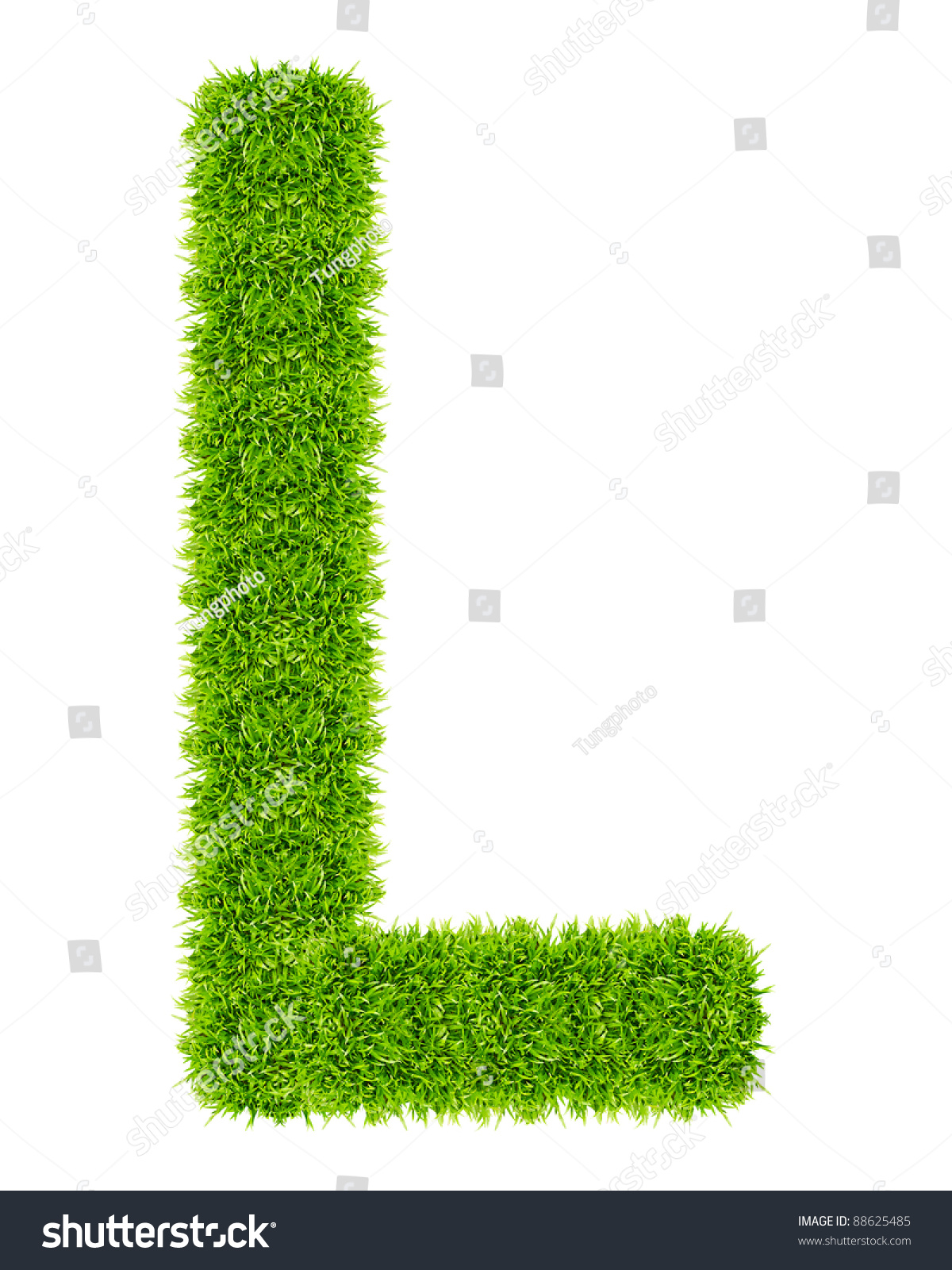 Green Grass Letter L Isolated Stock Photo 88625485 : Shutterstock