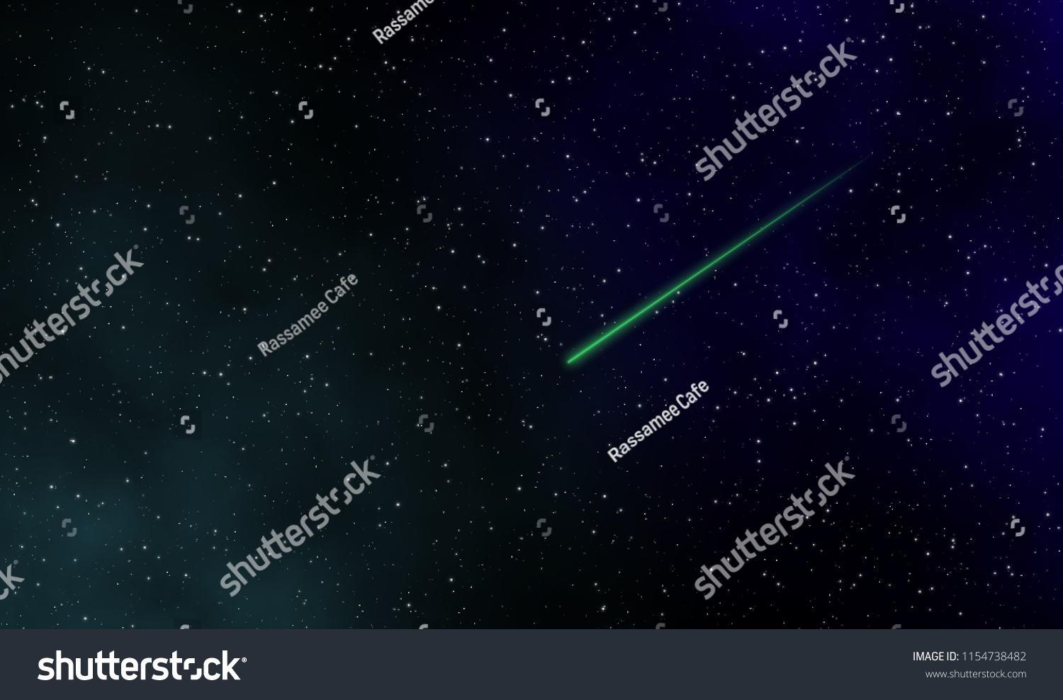 Green Meteor Outer Space Illustration Astronomy Stock Illustration ...