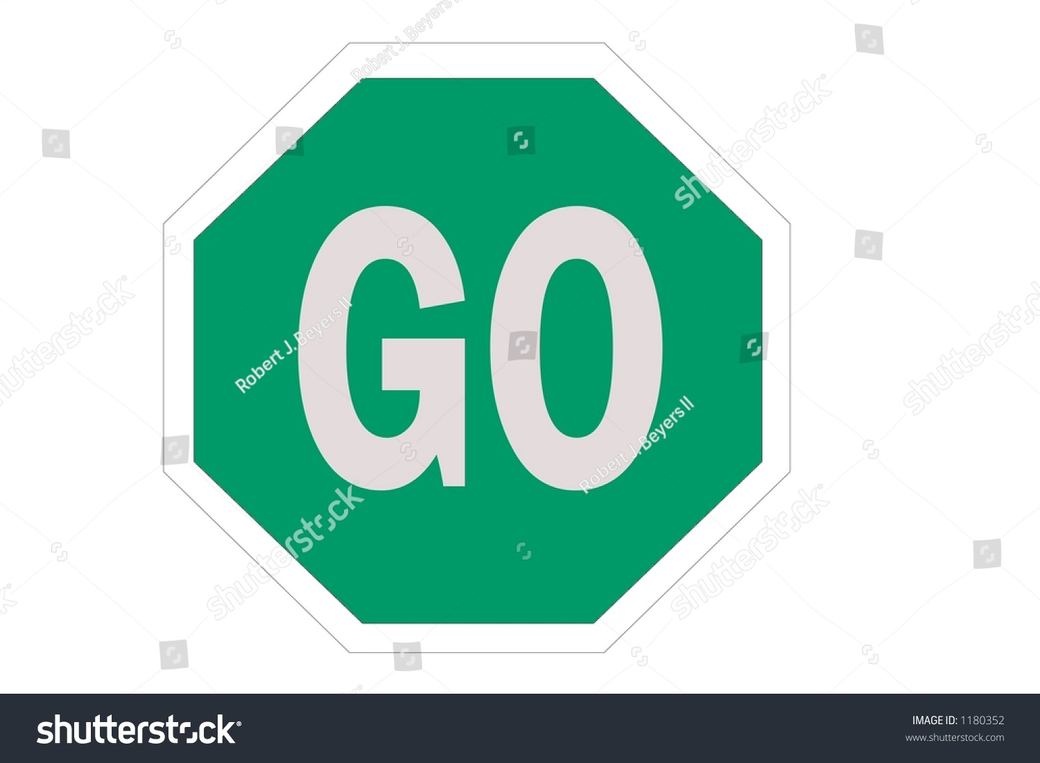 Green Octagon Go Traffic Sign Stock Photo 1180352 : Shutterstock