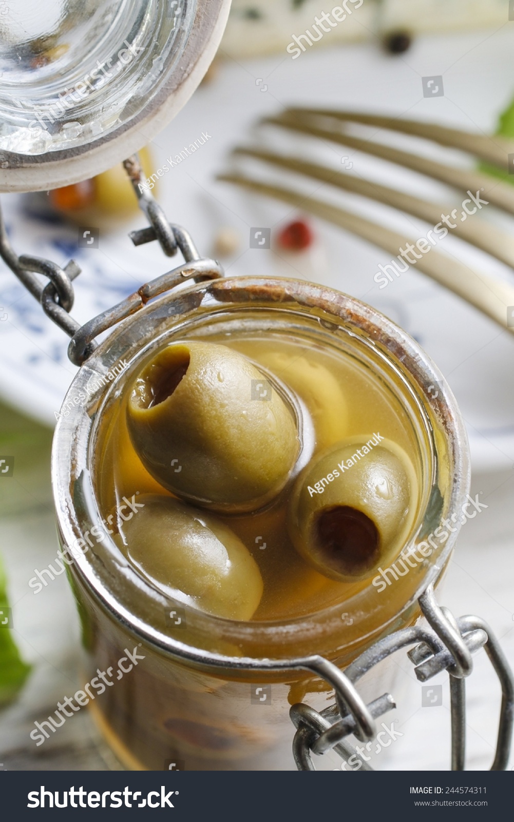 Download Green Olives Glass Jar Stock Photo Edit Now 244574311 Yellowimages Mockups