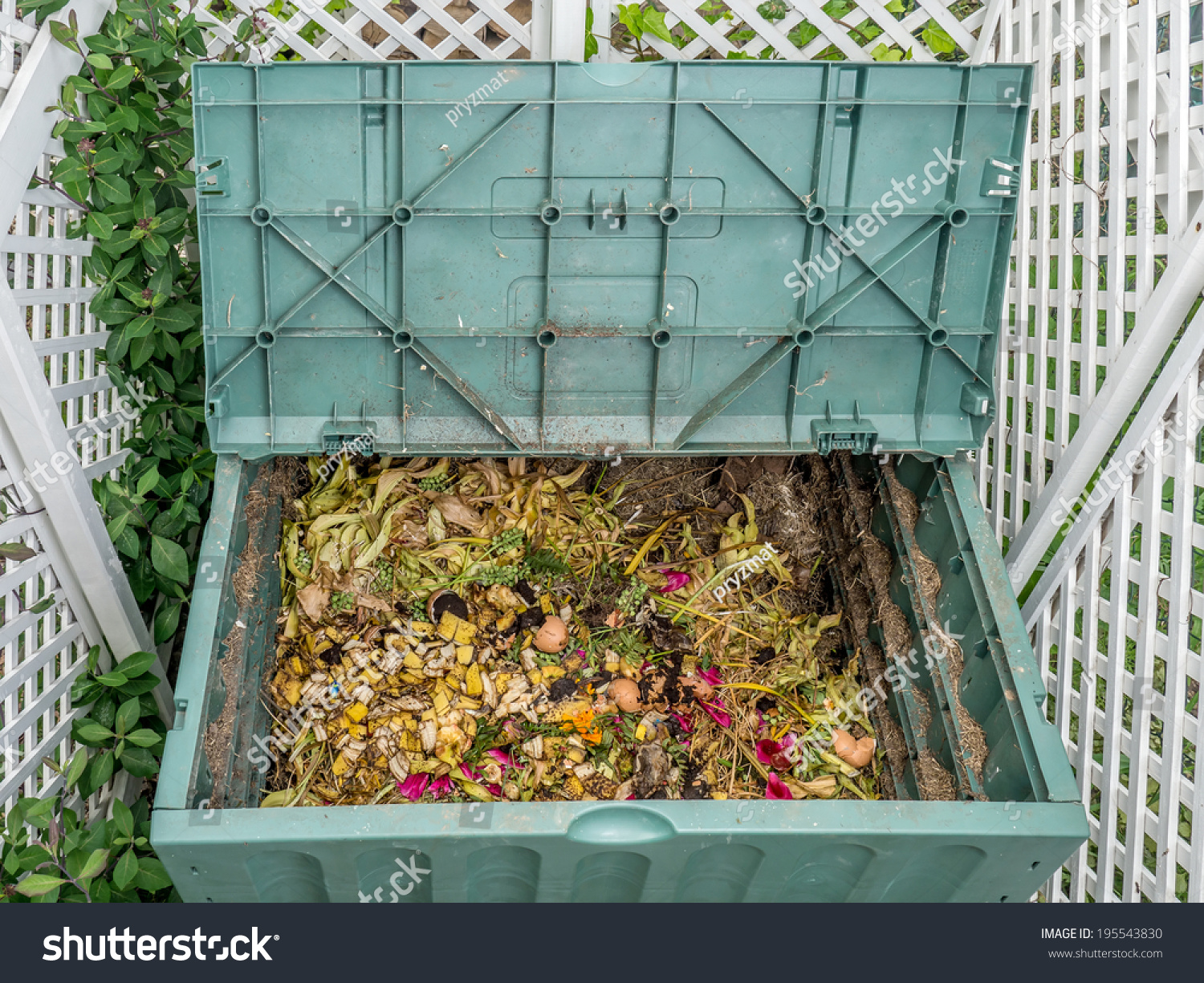 PowerPoint Template: green plastic compost bin full (iummlkpkh)